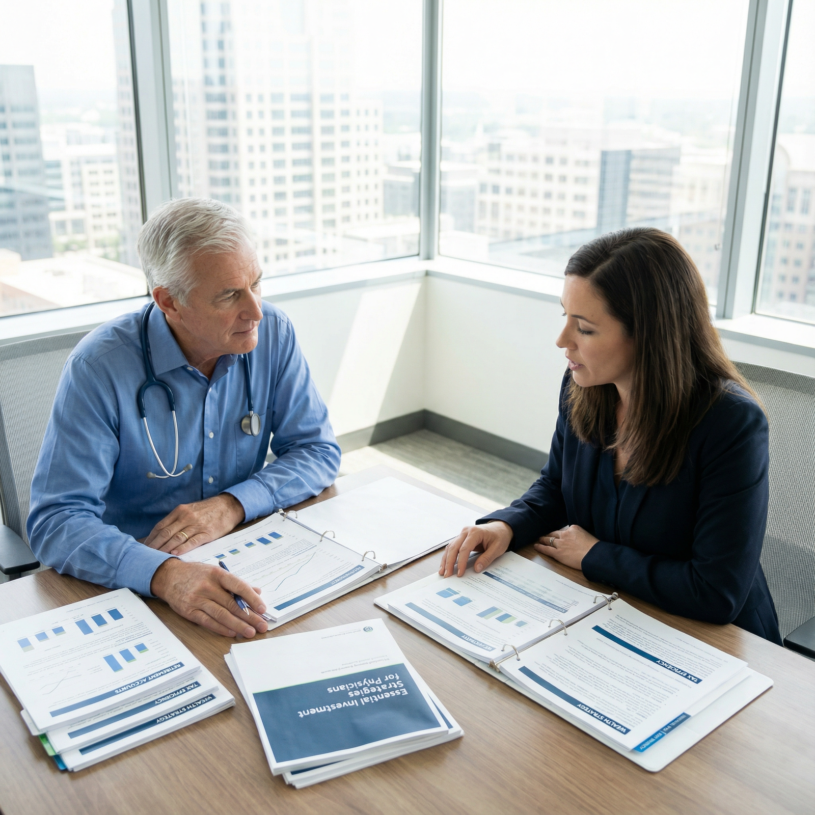 Financial planning session focused on retirement and tax strategies for physicians - Investment Planning for Essential Invest