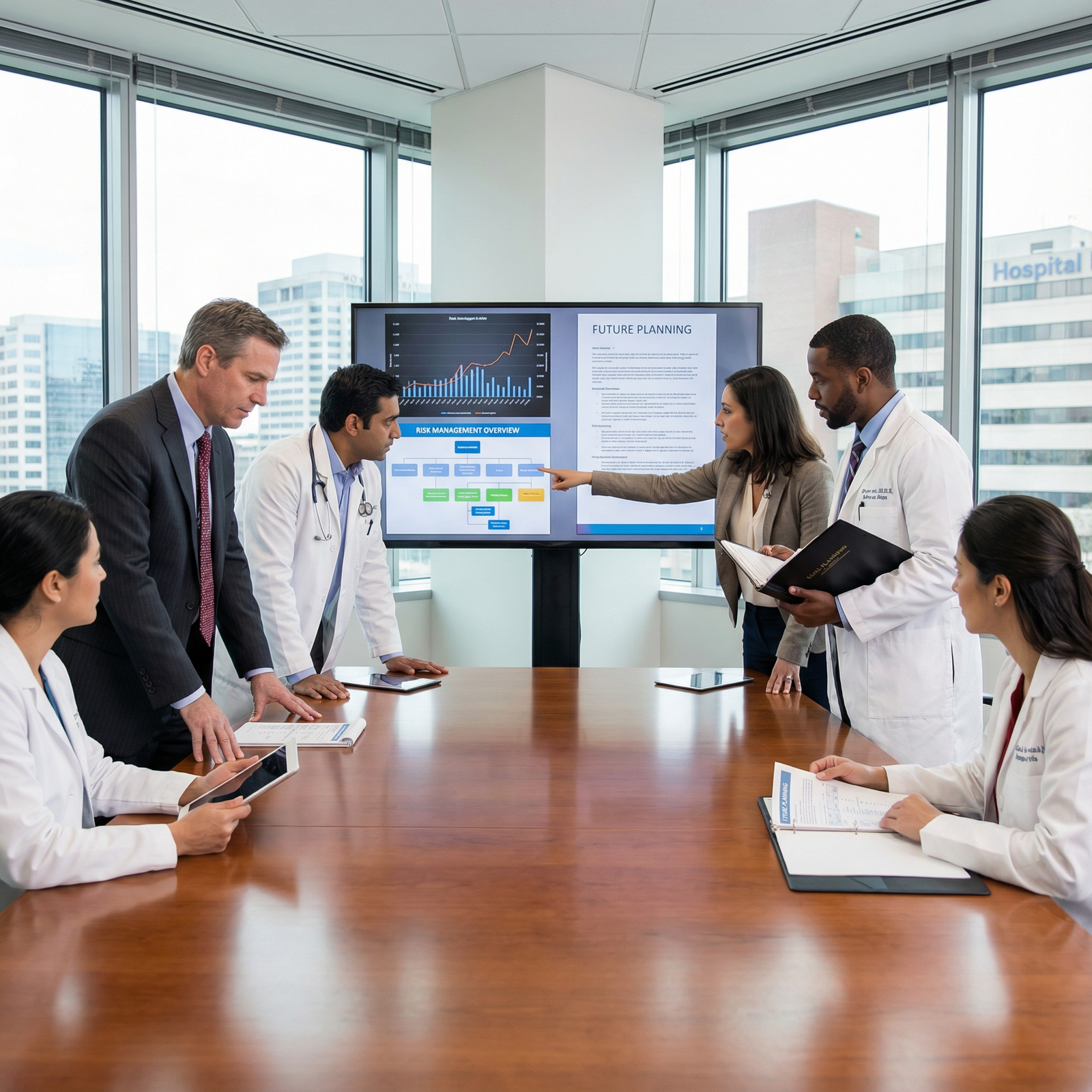 Medical team discussing risk management and malpractice strategies - Malpractice Insurance for Navigating the Future of Malpr