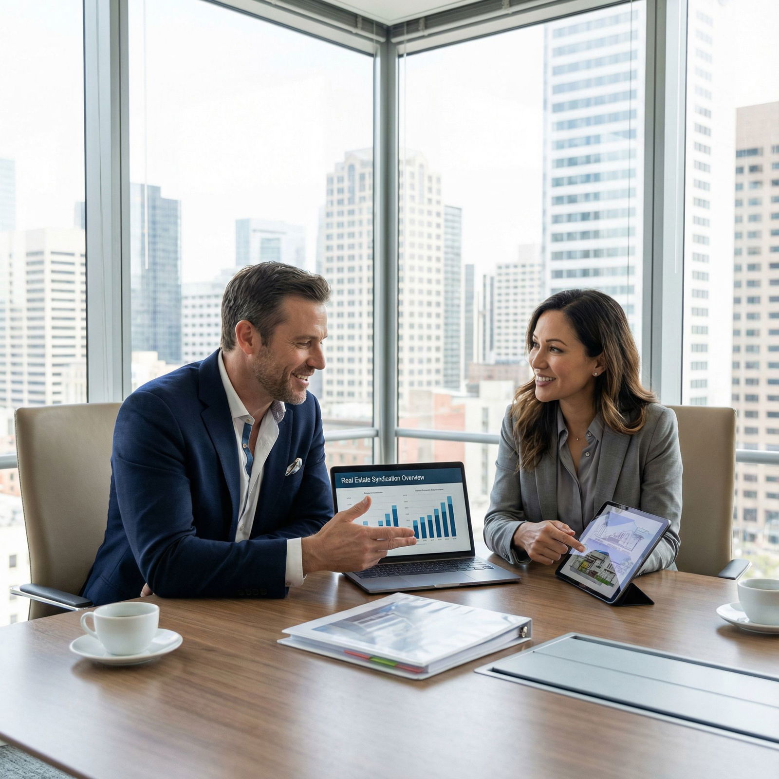 Physician discussing investment strategy with financial advisor - Real Estate Syndication for Unlocking Passive Income: Real