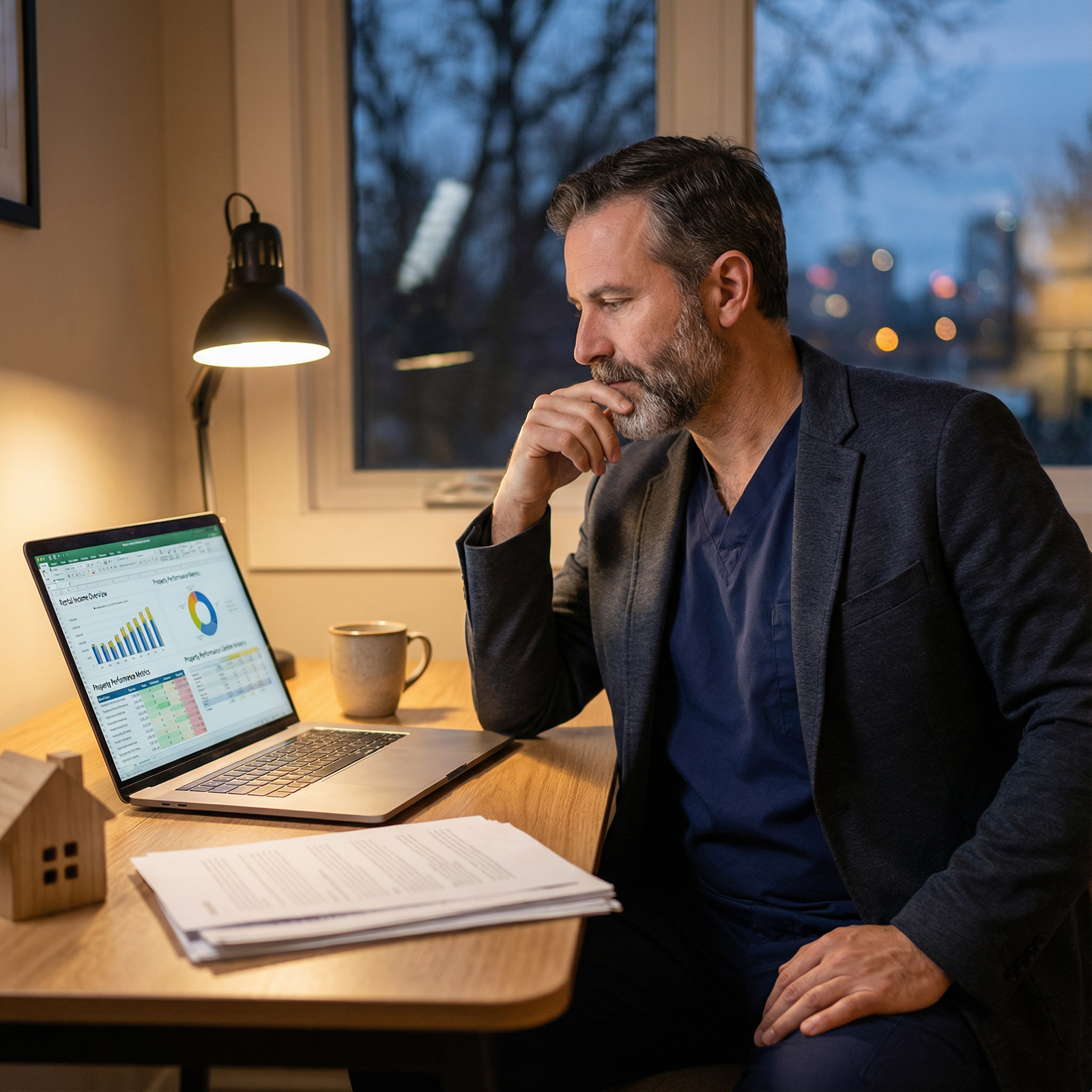 Physician investor reviewing real estate performance and planning next steps Physician investor reviewing real estate performance and planning next steps - Real Estate Investing for Unlocking Wealth: Ho