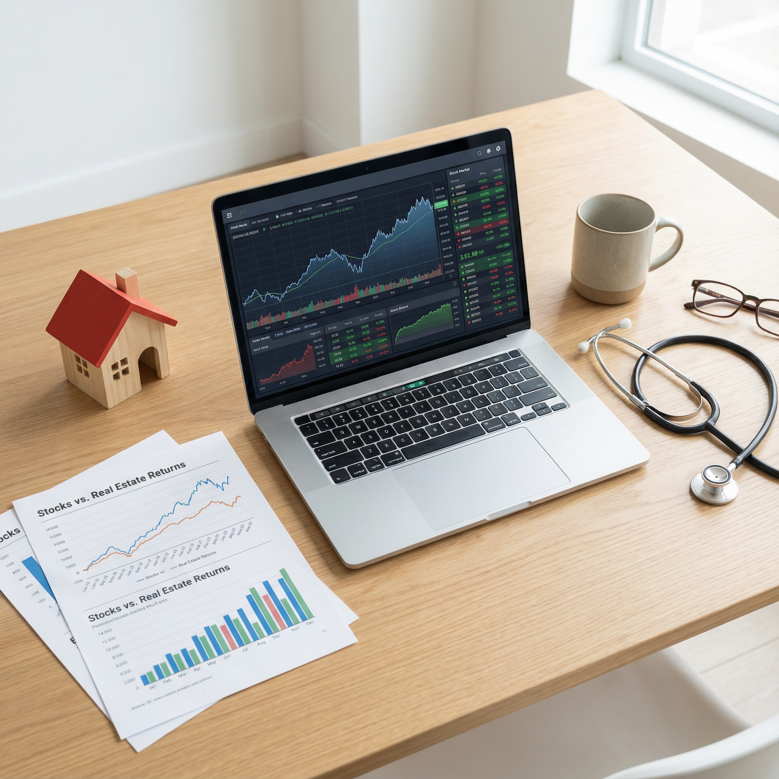 Comparing real estate properties and stock charts for investment decisions - Investment Strategies for Essential Investment S