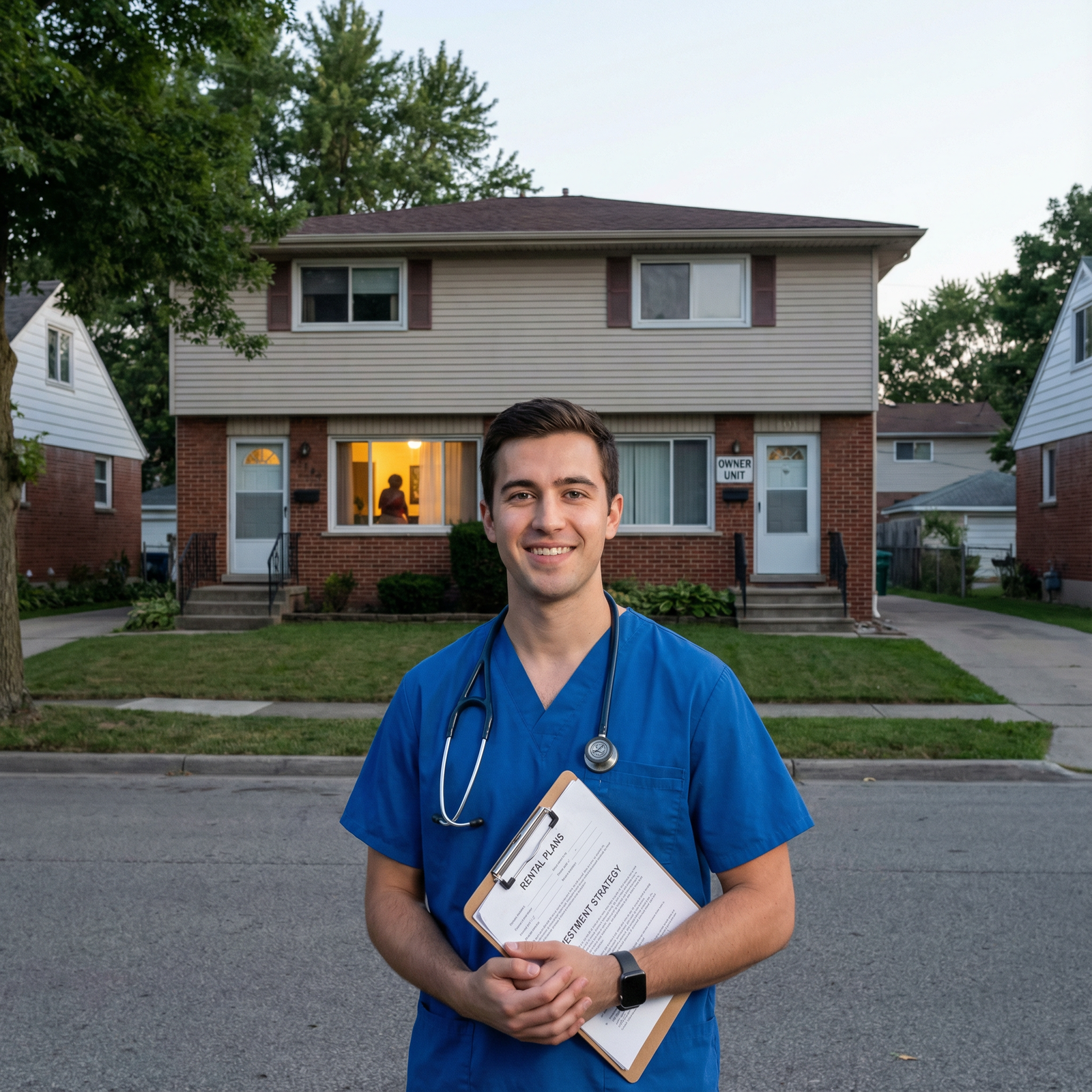 Resident physician house hacking in a duplex property - Real Estate Investing for 5 Essential Real Estate Investing Strategie