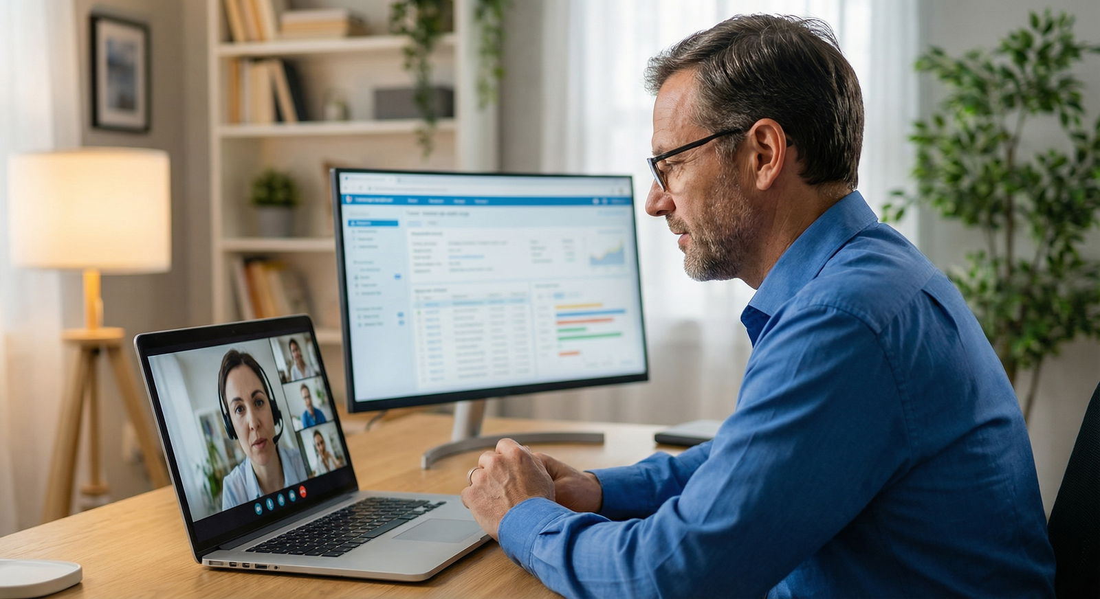 Physician conducting a telemedicine follow-up visit Physician conducting a telemedicine follow-up visit - Telemedicine for How Telemedicine is Reshaping Physician Salaries in a