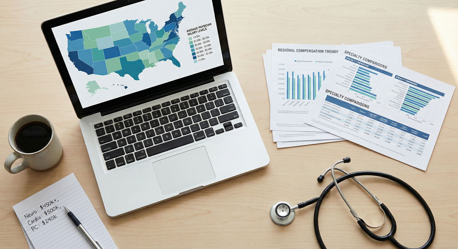 Map showing regional physician salary variations - Physician Salaries for Exploring Physician Salaries: Top Regions for Medic