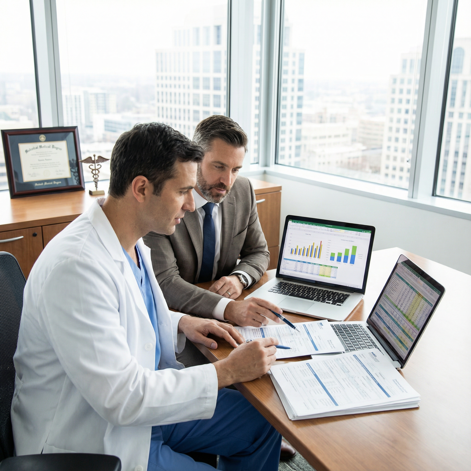 Physician and financial advisor discussing tax strategies - Tax Planning for Tax Planning Strategies for Physicians: Maximize