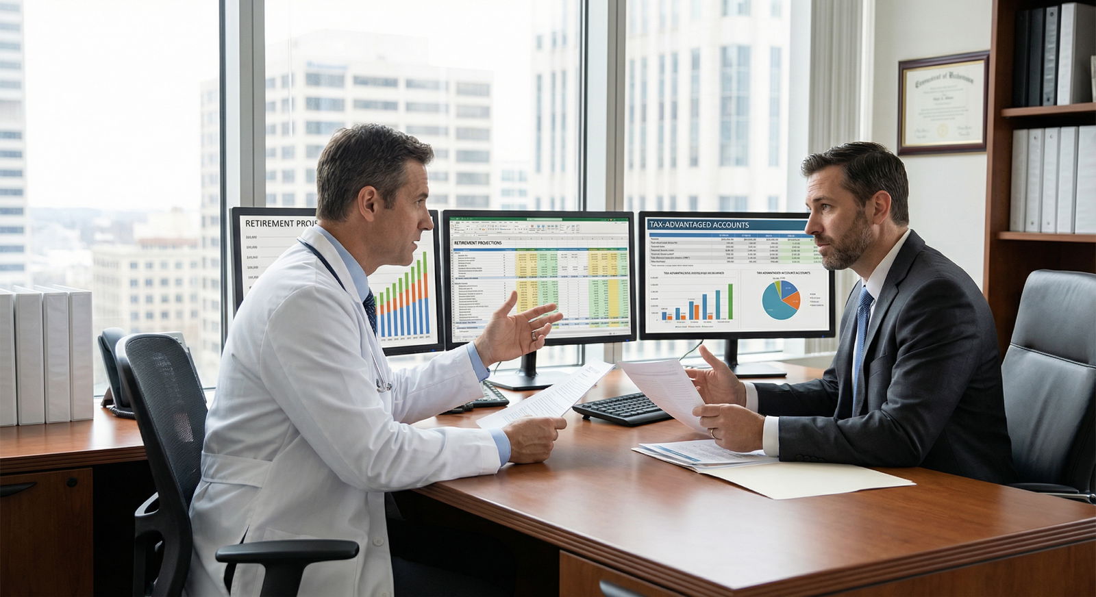 Physician reviewing different retirement and investment accounts - Tax Planning for Top Tax Strategies Every High-Income Phys