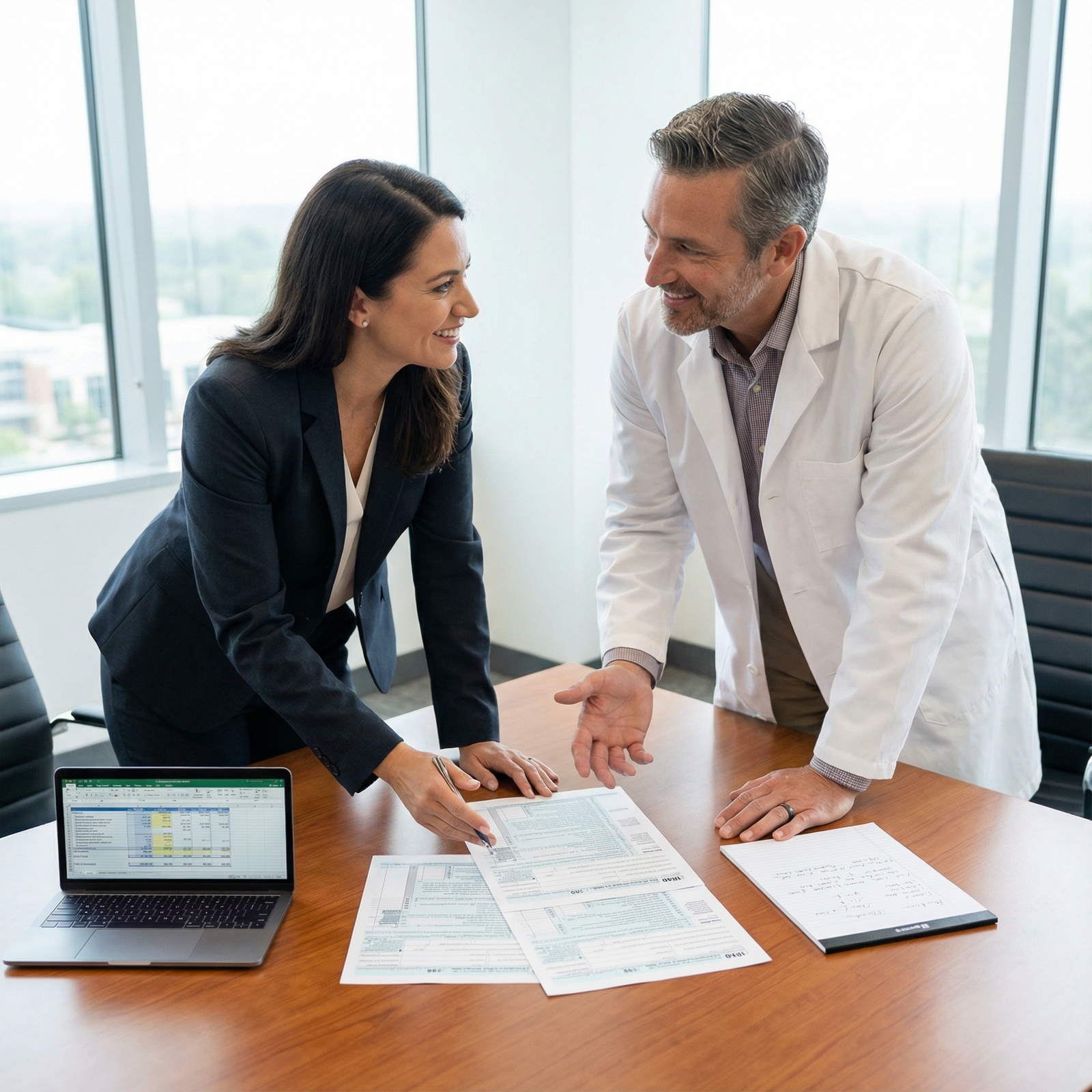 Tax advisor and physician reviewing documents before filing - Tax Planning for Mastering Tax Strategies: Optimize Income for