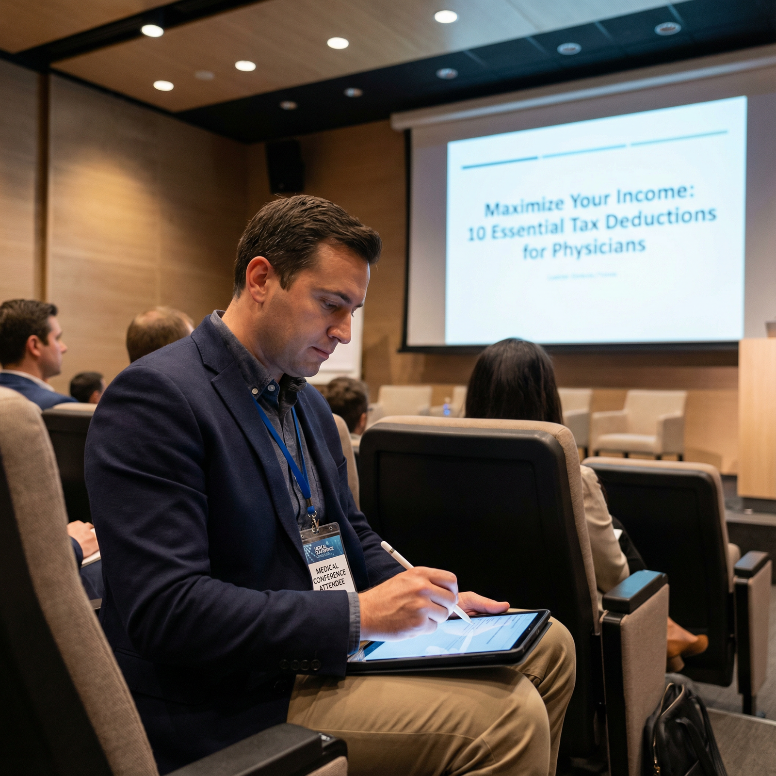 Physician attending a medical conference for CME - Tax Deductions for Maximize Your Income: 10 Essential Tax Deductions for P