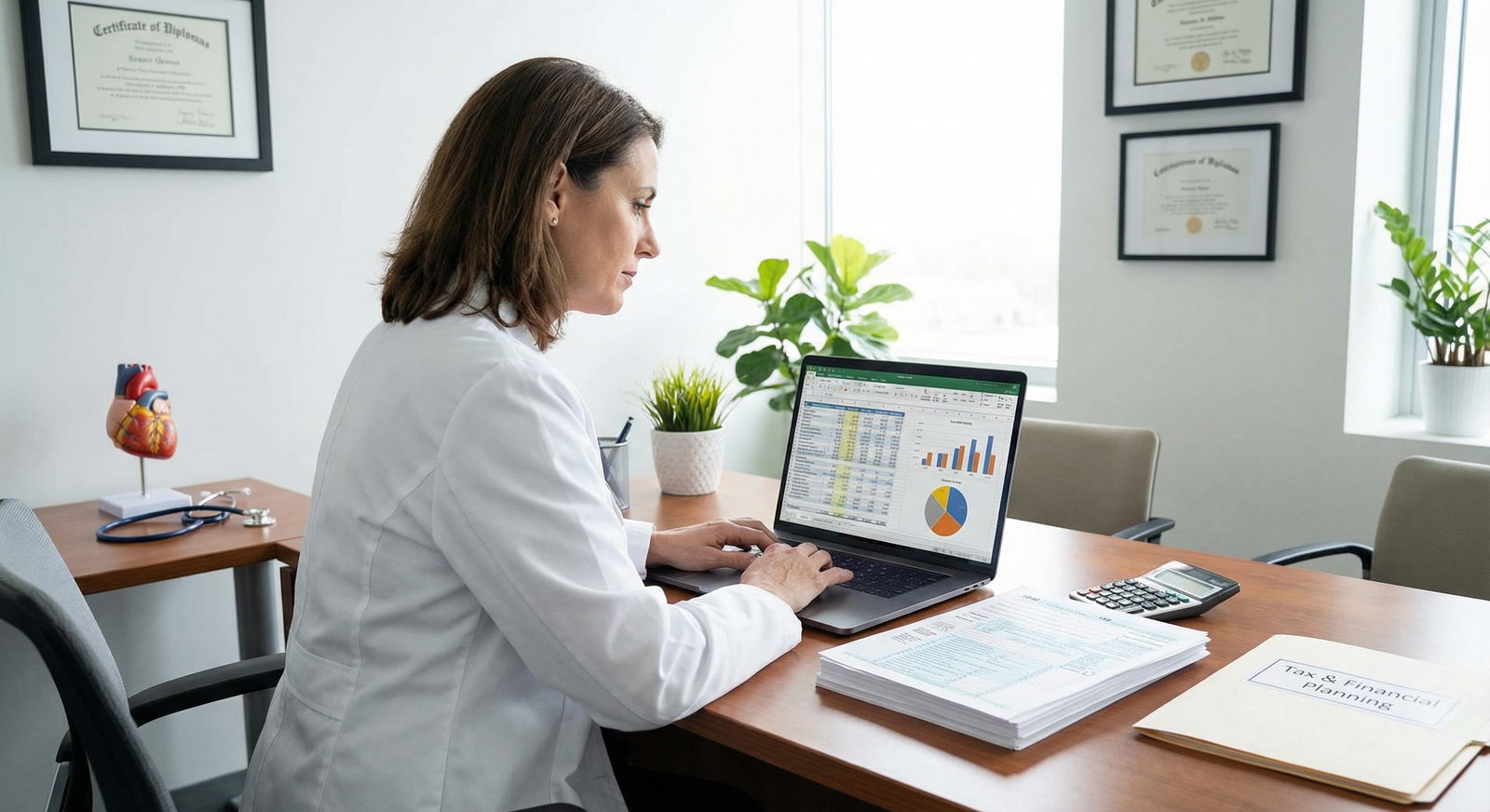 Physician reviewing tax reform documents in a medical office - Tax Reforms for Tax Reforms and Your Physician Practice: Optim