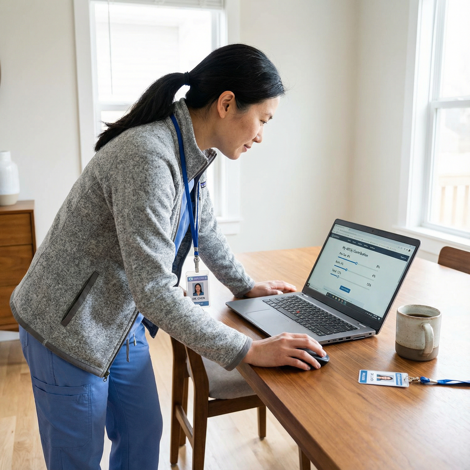 Medical professional adjusting 401k contribution rate online Medical professional adjusting 401k contribution rate online - 401(k) tips for Smart 401(k) Tips for Physicians: Mastering Re