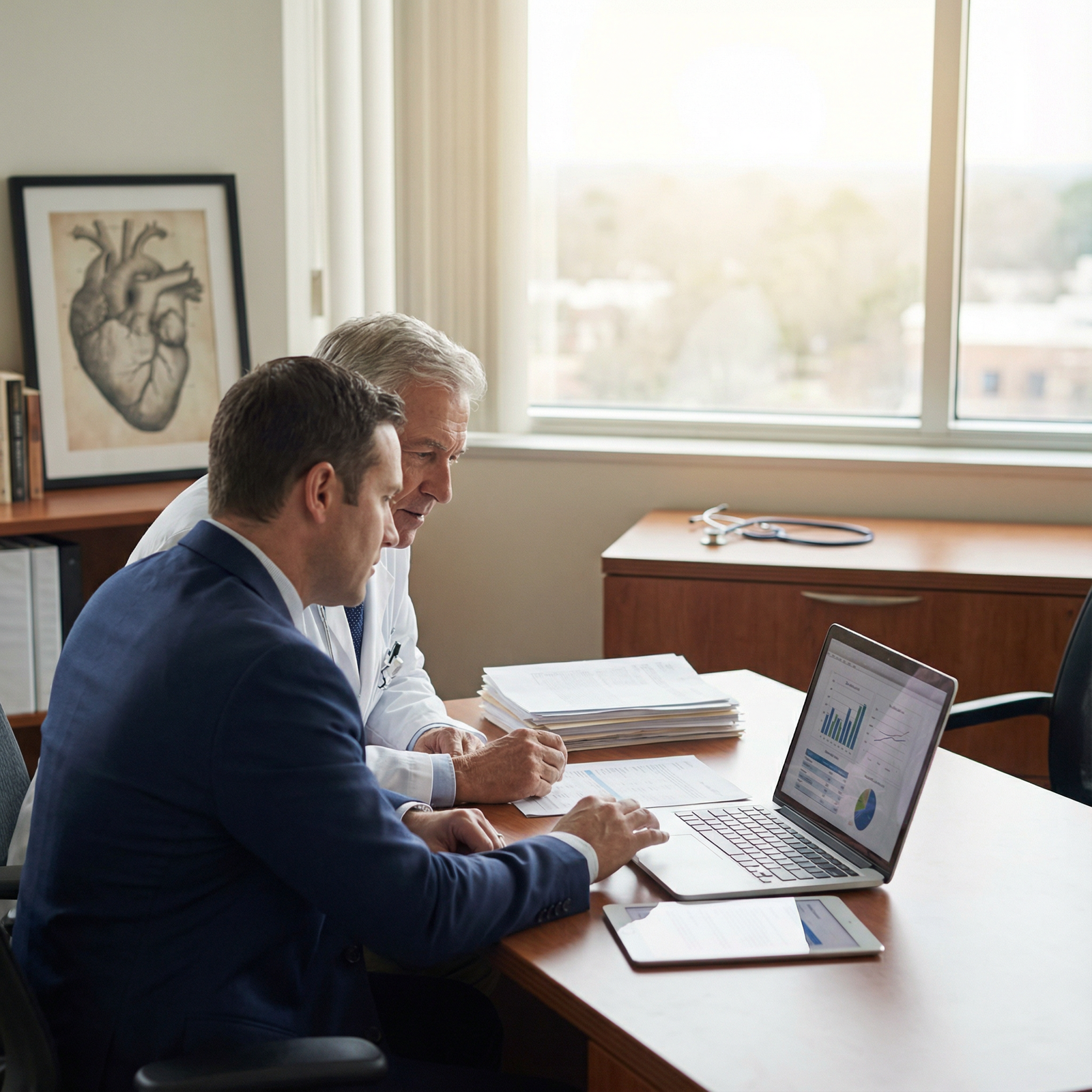 Senior physician thoughtfully planning retirement with financial advisor Senior physician thoughtfully planning retirement with financial advisor - Retirement Planning for Mastering Retirement Plann