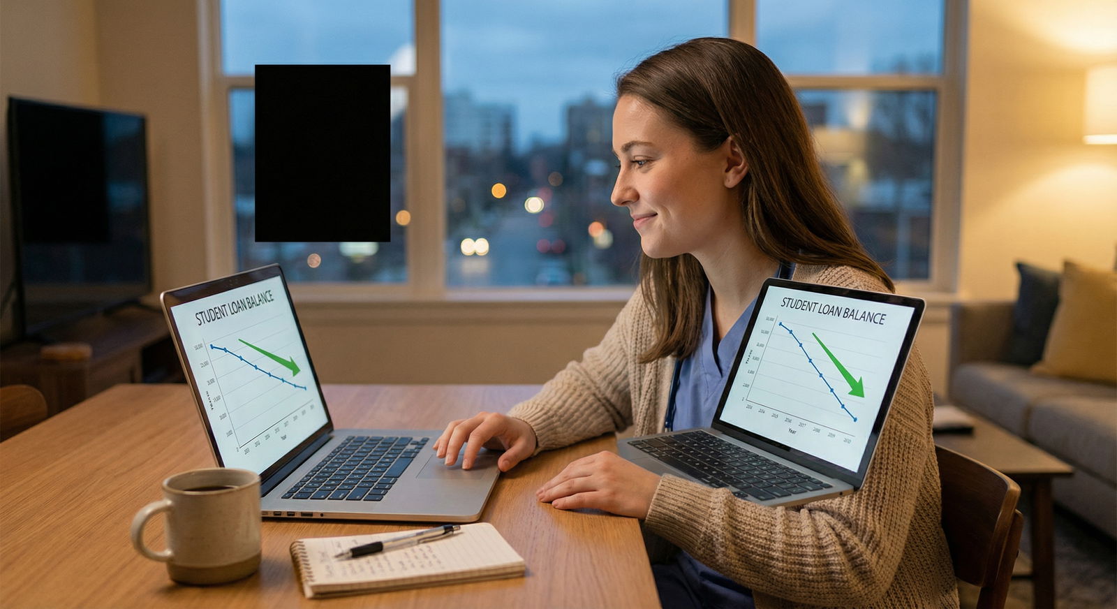 Young physician tracking progress on student loan repayment plan - Debt Management for Master Debt Management: How Financial