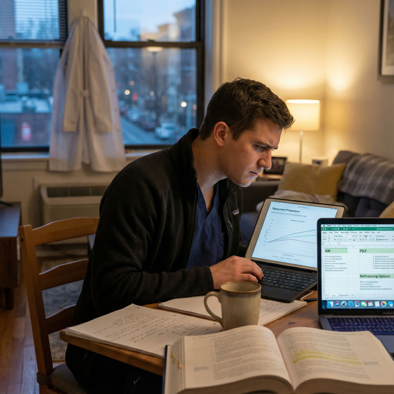 Resident reviewing medical school loans and repayment options - Medical School for Mastering Medical School Debt: Effective S