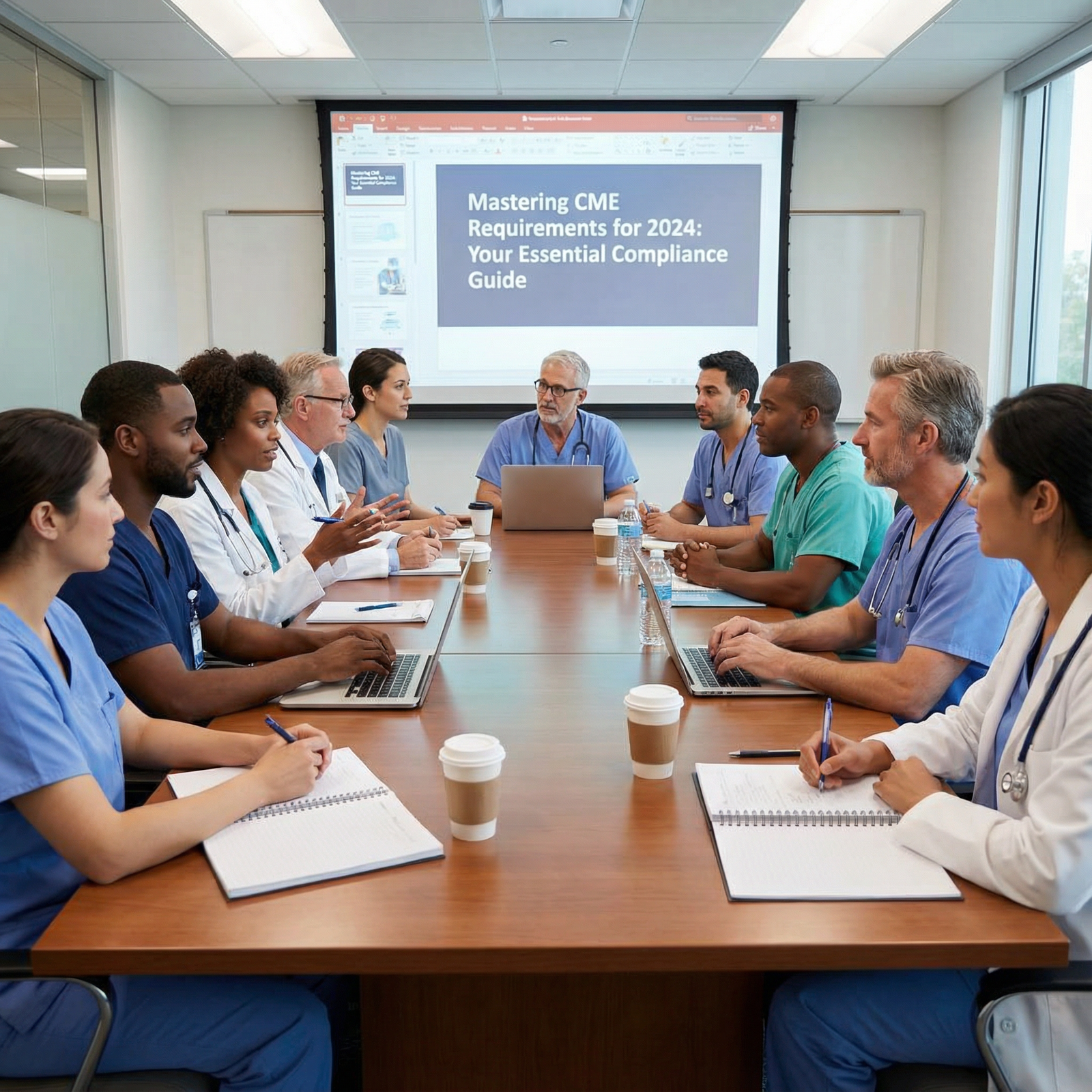 Healthcare team participating in interprofessional CME workshop - CME Requirements for Mastering CME Requirements for 2024: Y