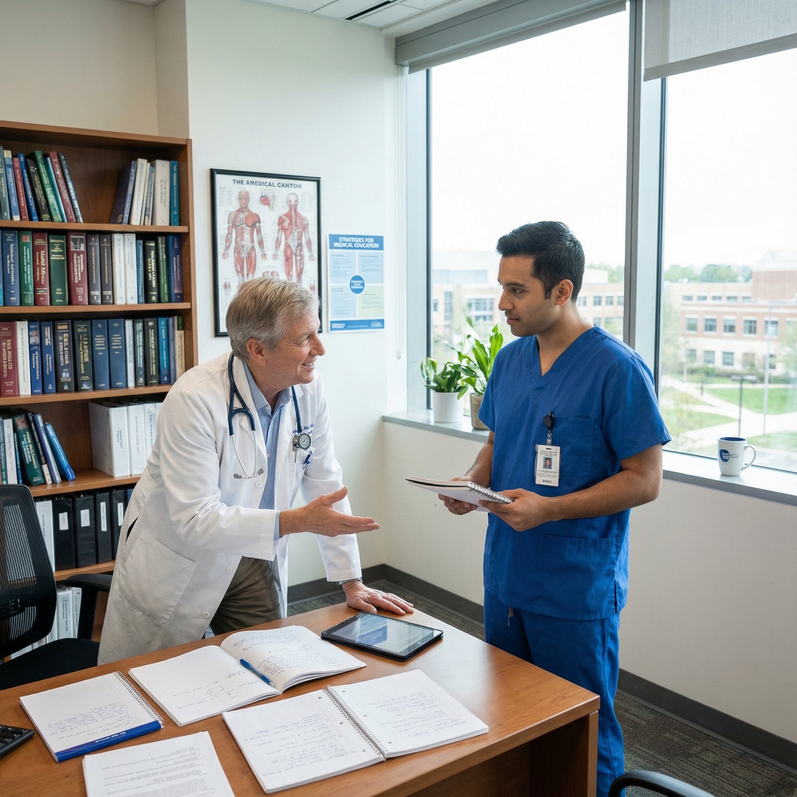 Medical educator mentoring a resident - medical education for Essential Networking Strategies for Success in Medical Educatio