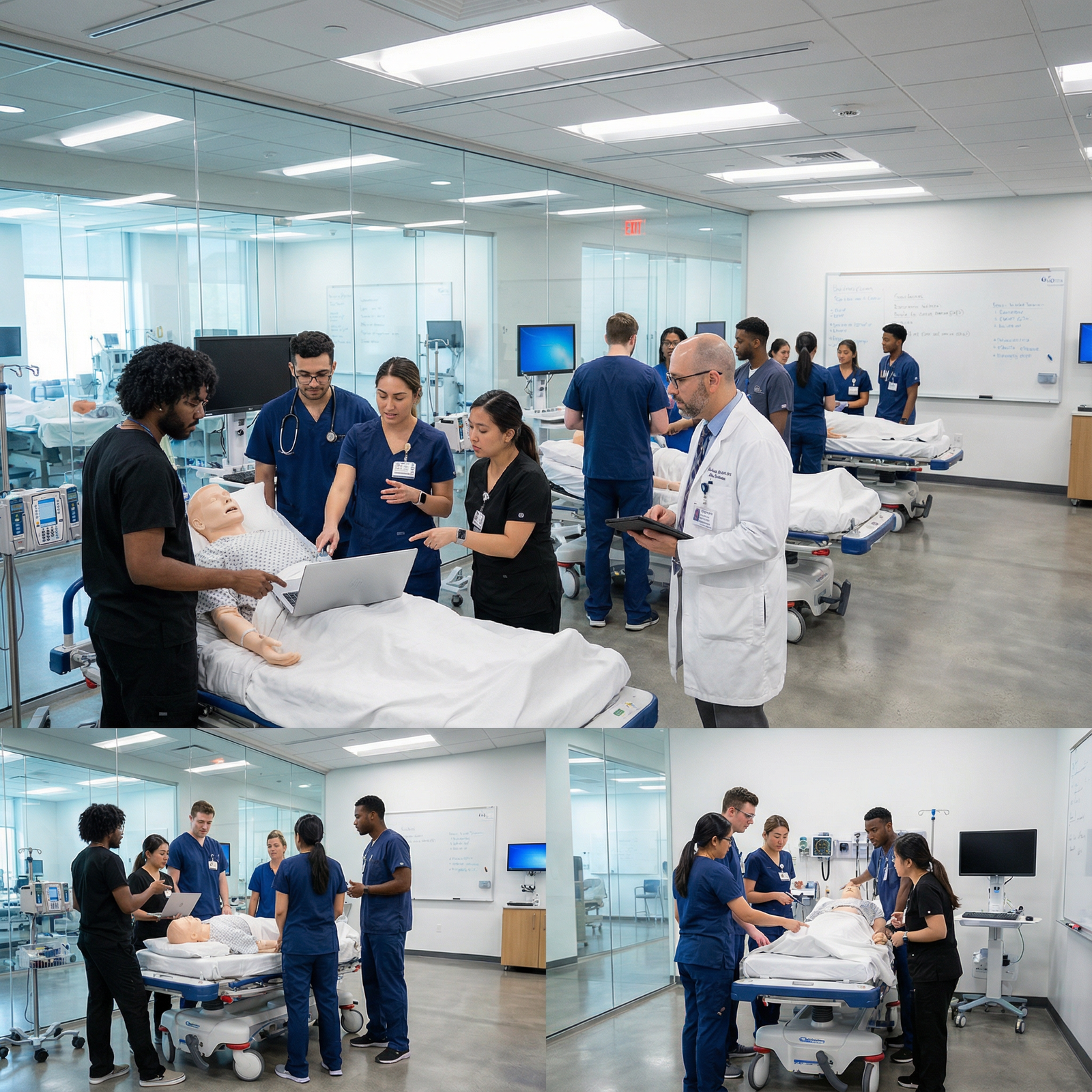Medical students participating in active learning and simulation - Medical Education for Navigating the Complexities: Challen
