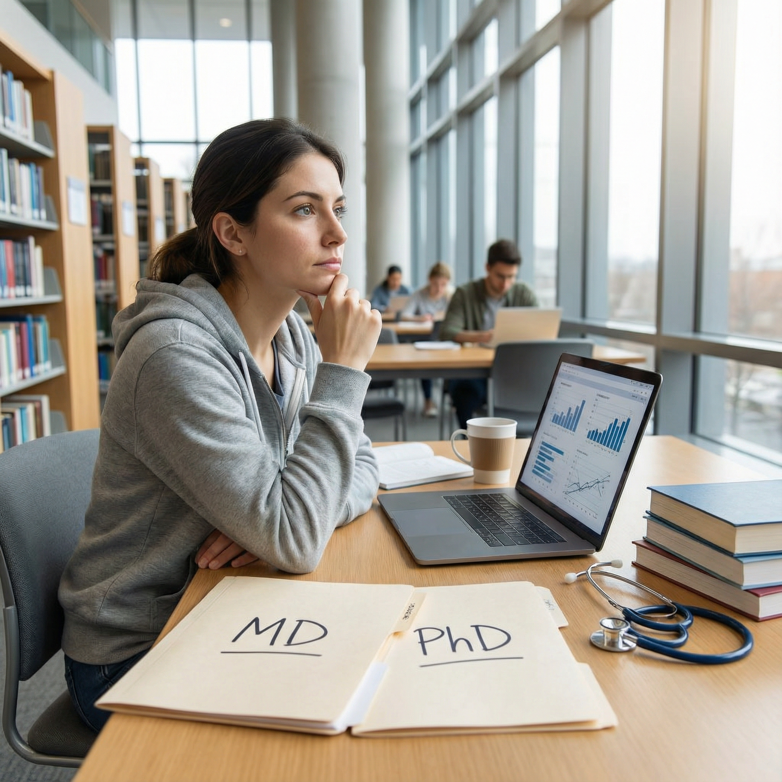 Student evaluating MD versus PhD healthcare career options - PhD for PhD vs MD: Key Insights on Career Paths and Salaries for