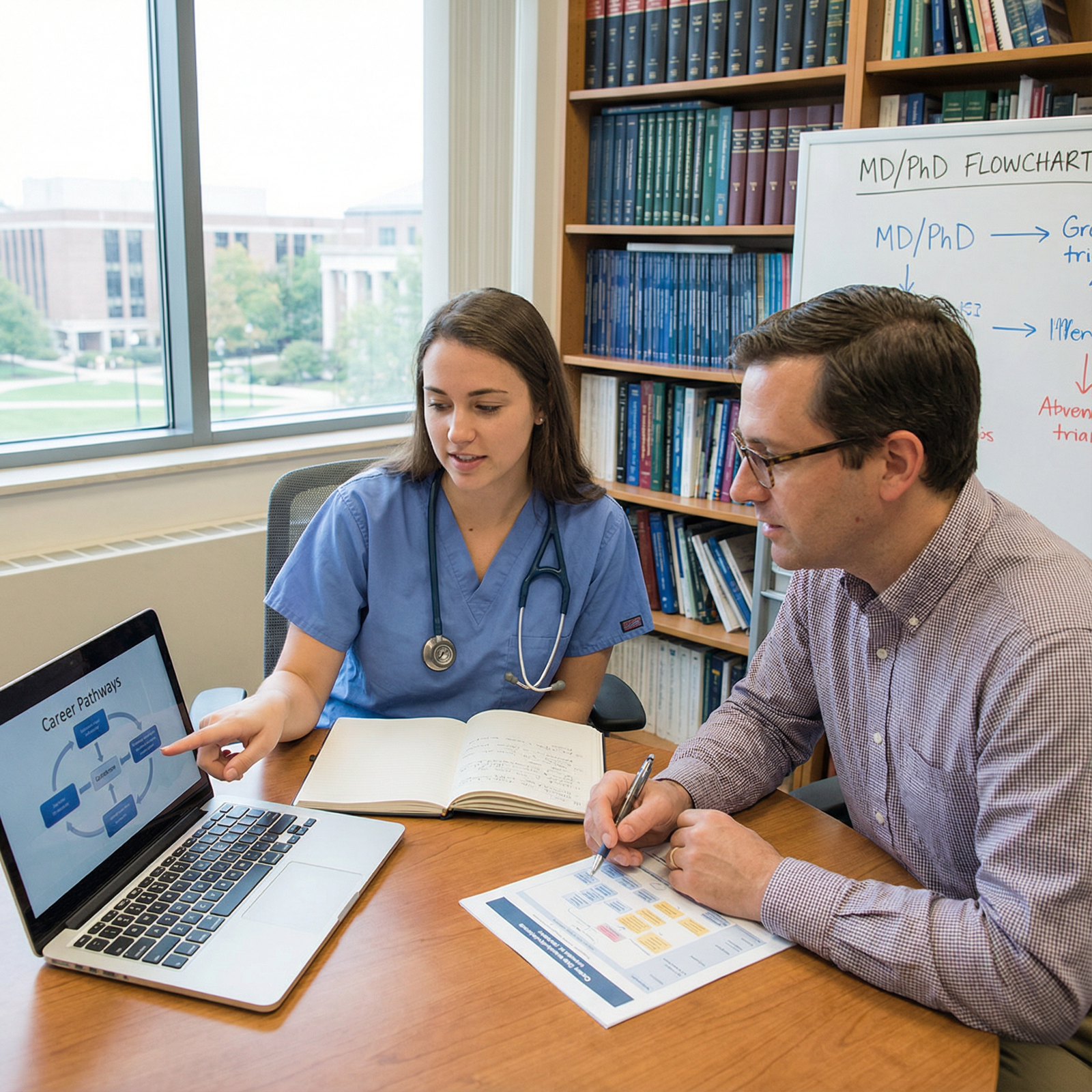 Medical student consulting with research mentor about MD vs PhD decision - MD for MD vs PhD: Navigating Your Path in Medical