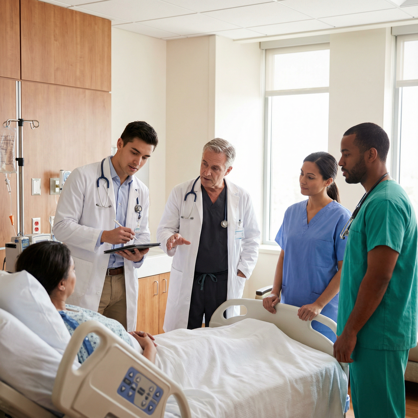 Medical student listening attentively during ward rounds Medical student listening attentively during ward rounds - Medical Education for Elevate Your Clinical Rotation Performance w