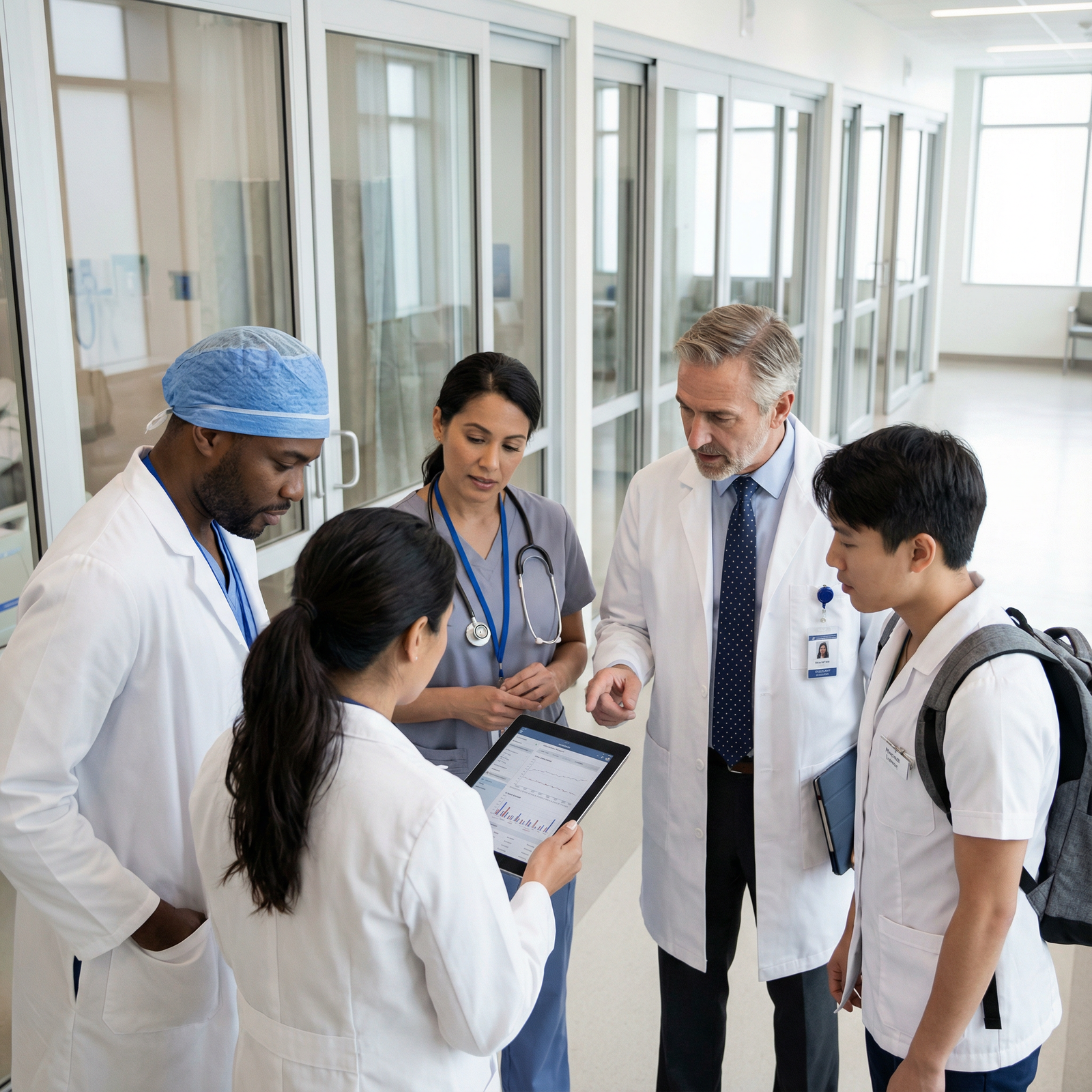 Healthcare team collaborating on patient care during ward rounds Healthcare team collaborating on patient care during ward rounds - communication skills for Mastering Communication Skills fo