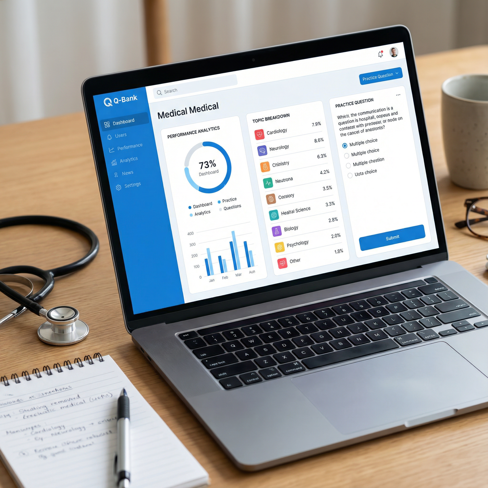 Digital Q-Bank platform with analytics dashboard for medical students - Q-Banks for Maximize Your Exam Success: Essential Q-B