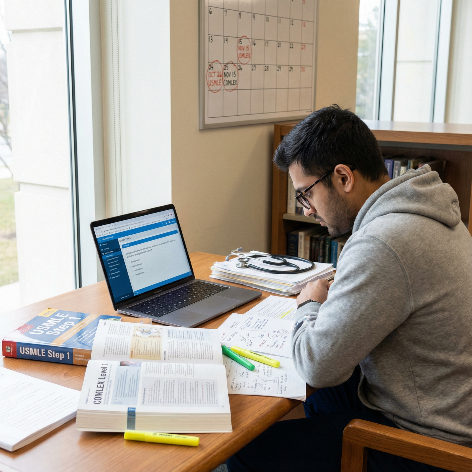 Medical student studying for USMLE and COMLEX exams - Medical Exams for Ultimate Resource Checklist for USMLE & COMLEX Exam S
