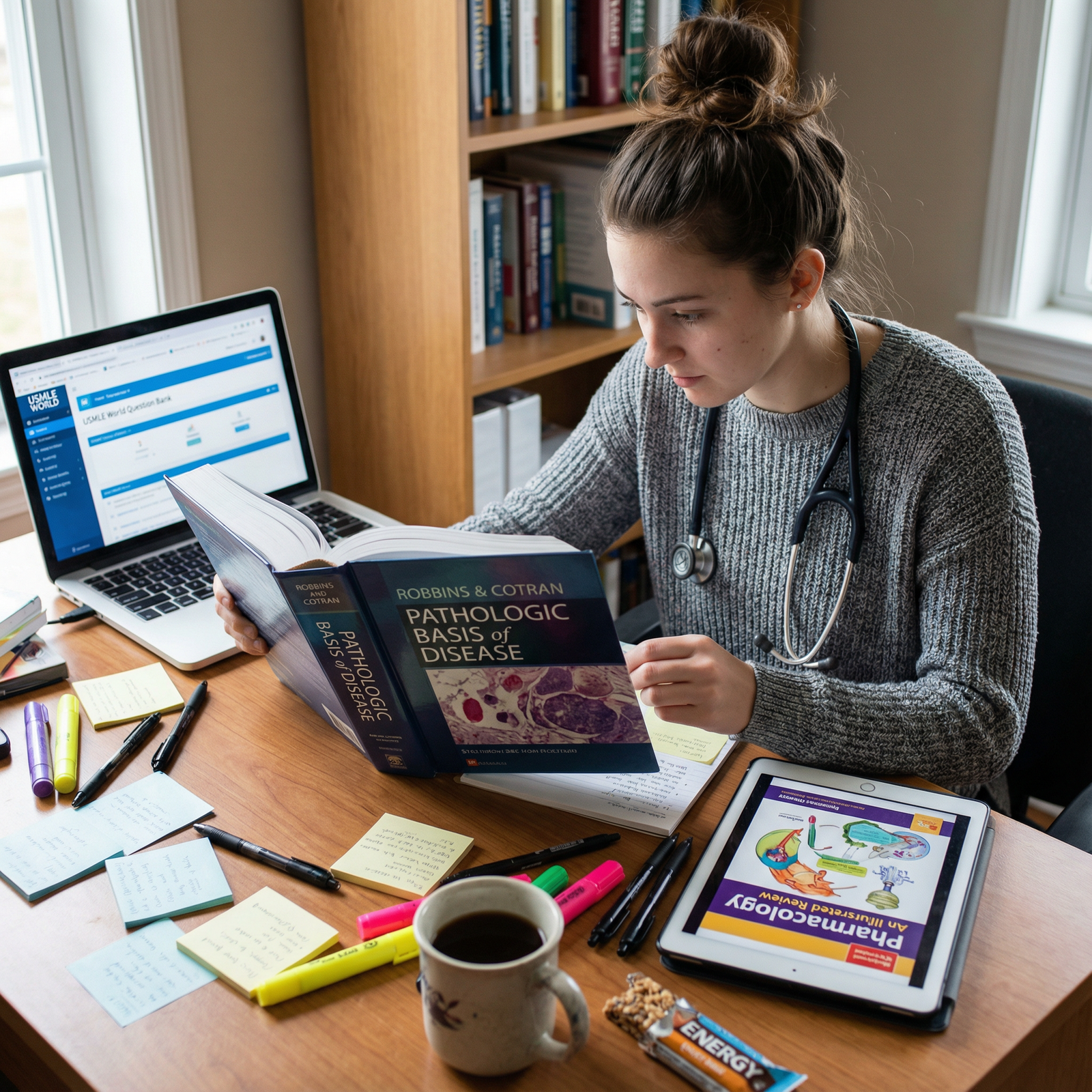 Medical student using blended study resources Medical student using blended study resources - Medical Education for Top Medical Textbooks Every Student Needs for Board Exa