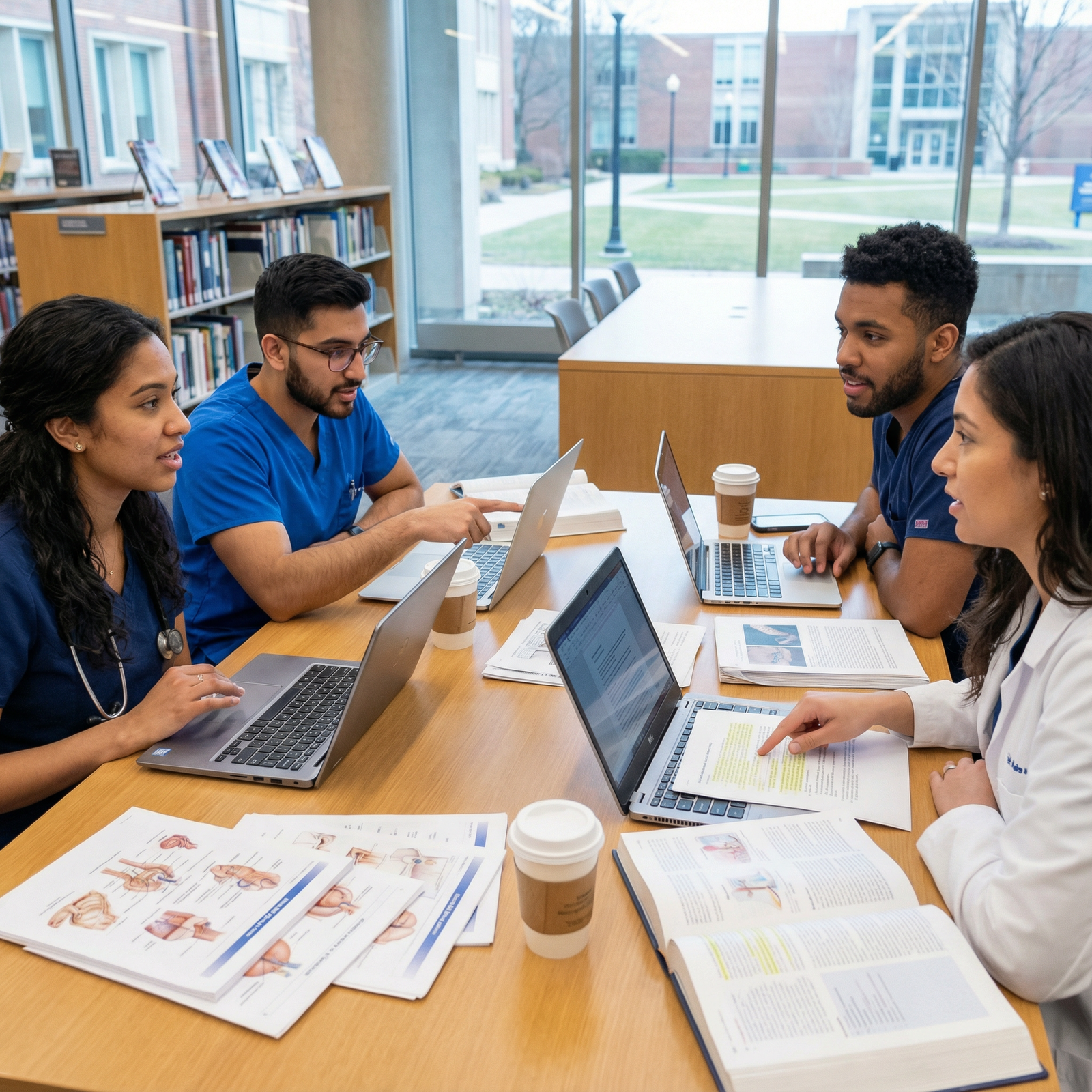 Medical school study group reviewing exam questions together - Study Groups for Maximize Academic Success: The Power of Study
