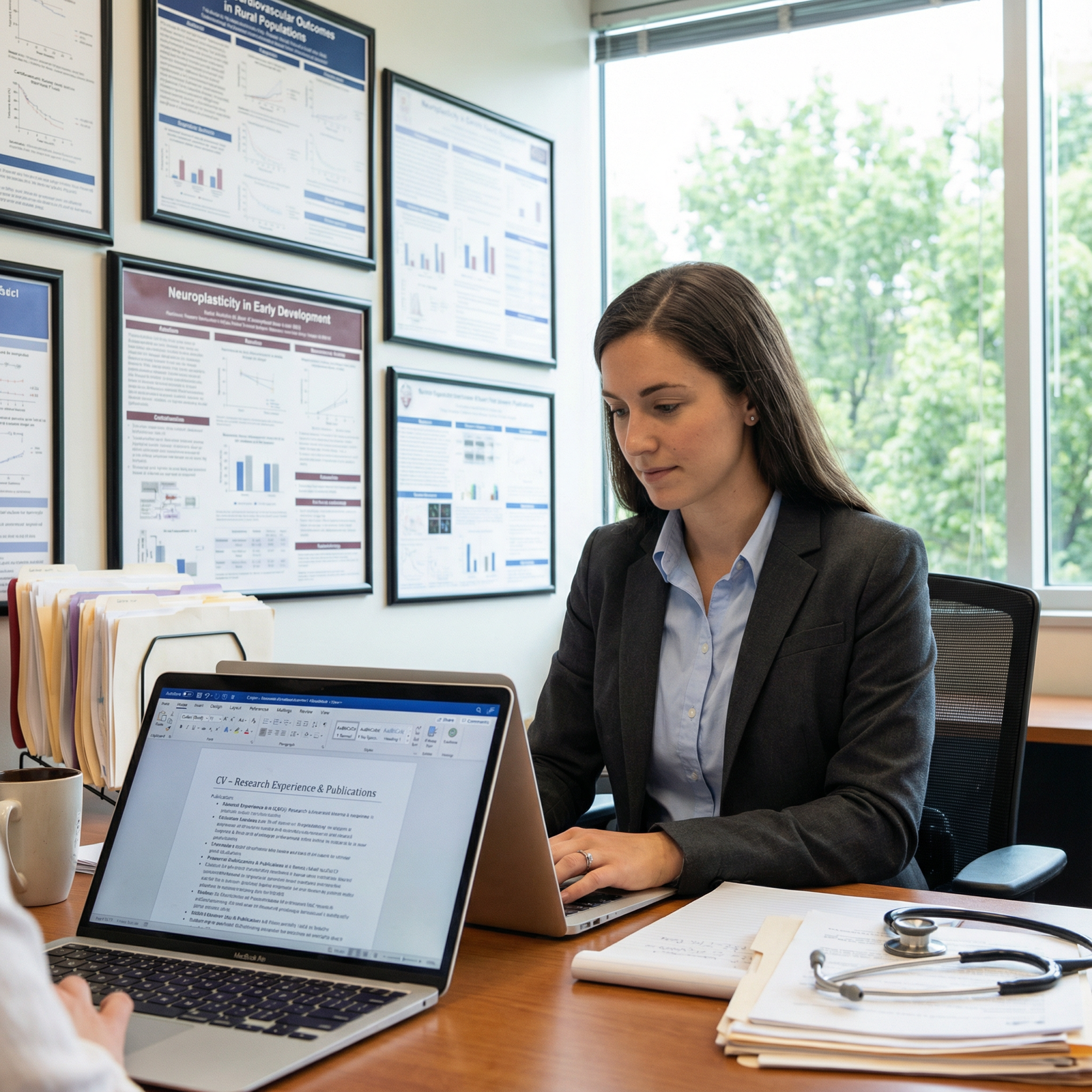 Medical student updating research achievements on laptop - Medical school for Boost Your Medical School Resume: Key Research