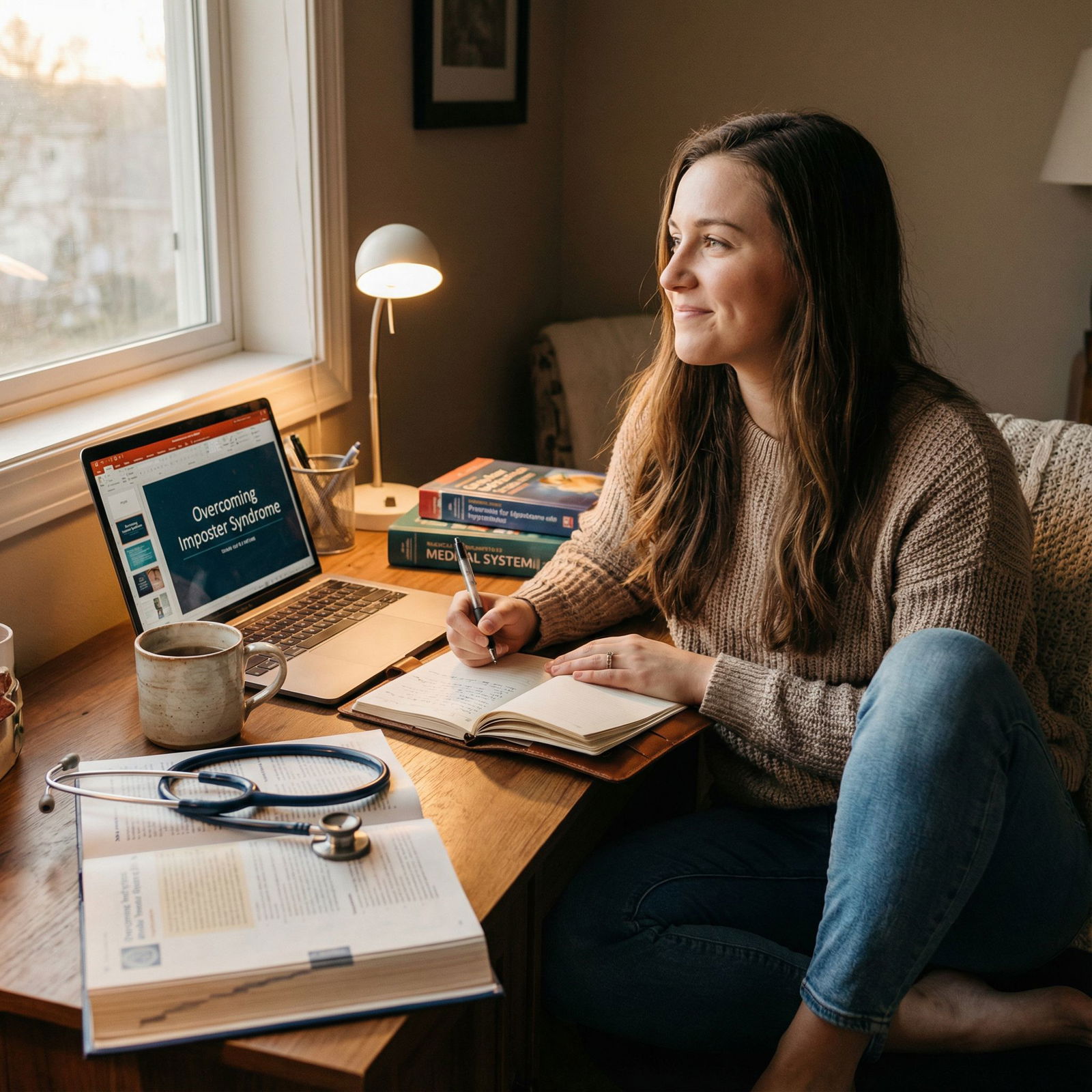 Medical student journaling and practicing mindfulness - imposter syndrome for Overcoming Imposter Syndrome: Essential Tips fo