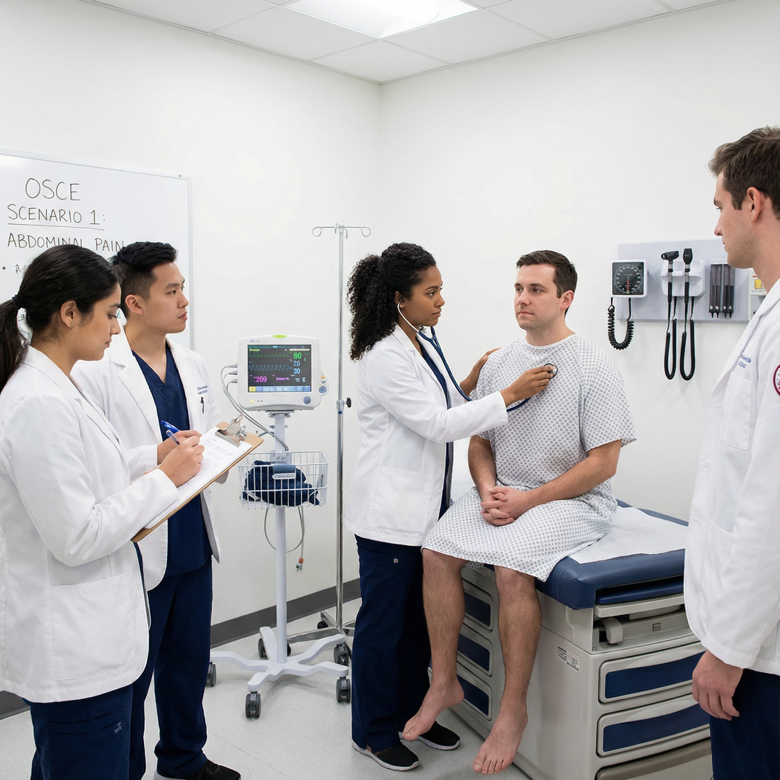 Medical students practicing clinical skills together - USMLE Step 2 for Top 10 Online Resources for Mastering USMLE Step 2 CK