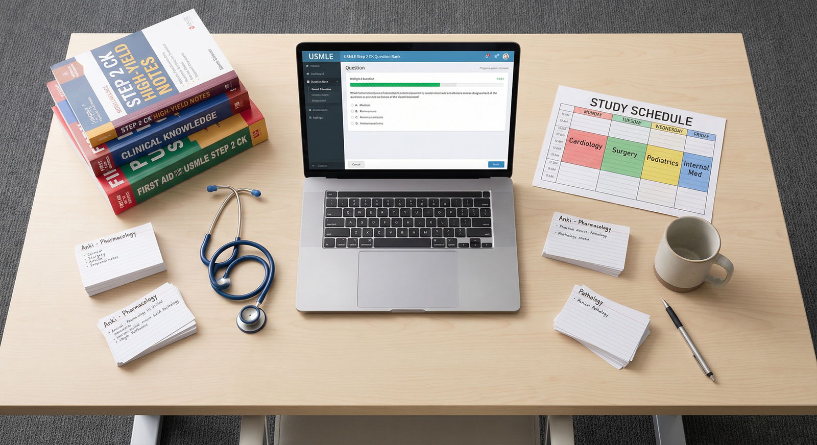 Organized Step 2 CK study plan with question banks and calendar - Step 2 CK for Unlocking Step 2 CK Success: Effective Study