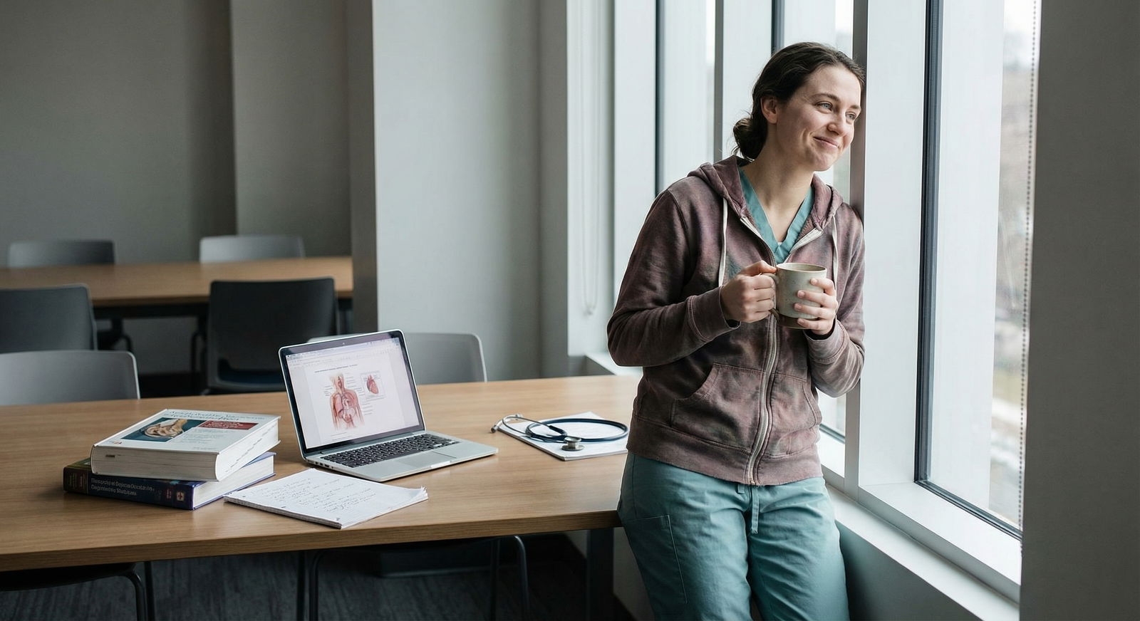 Medical student taking a break during intense Step 2 CK study - USMLE for Ultimate Guide to USMLE Step 2 Preparation: Master