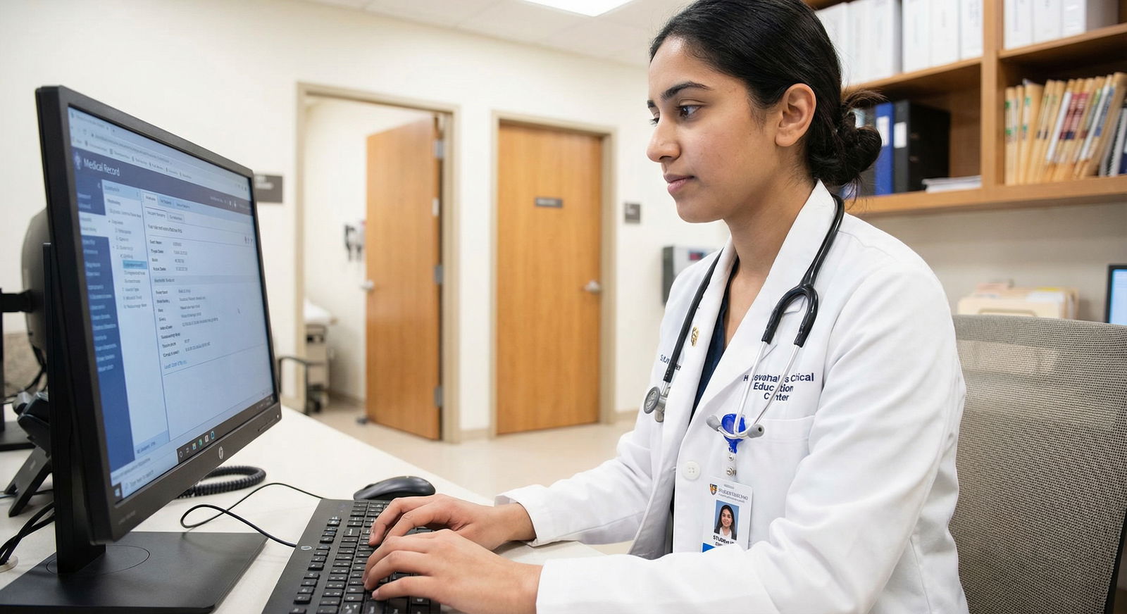 Medical student typing post-encounter clinical note - USMLE Step 2 for Mastering USMLE Step 2: Top Strategies for Clinical Sk