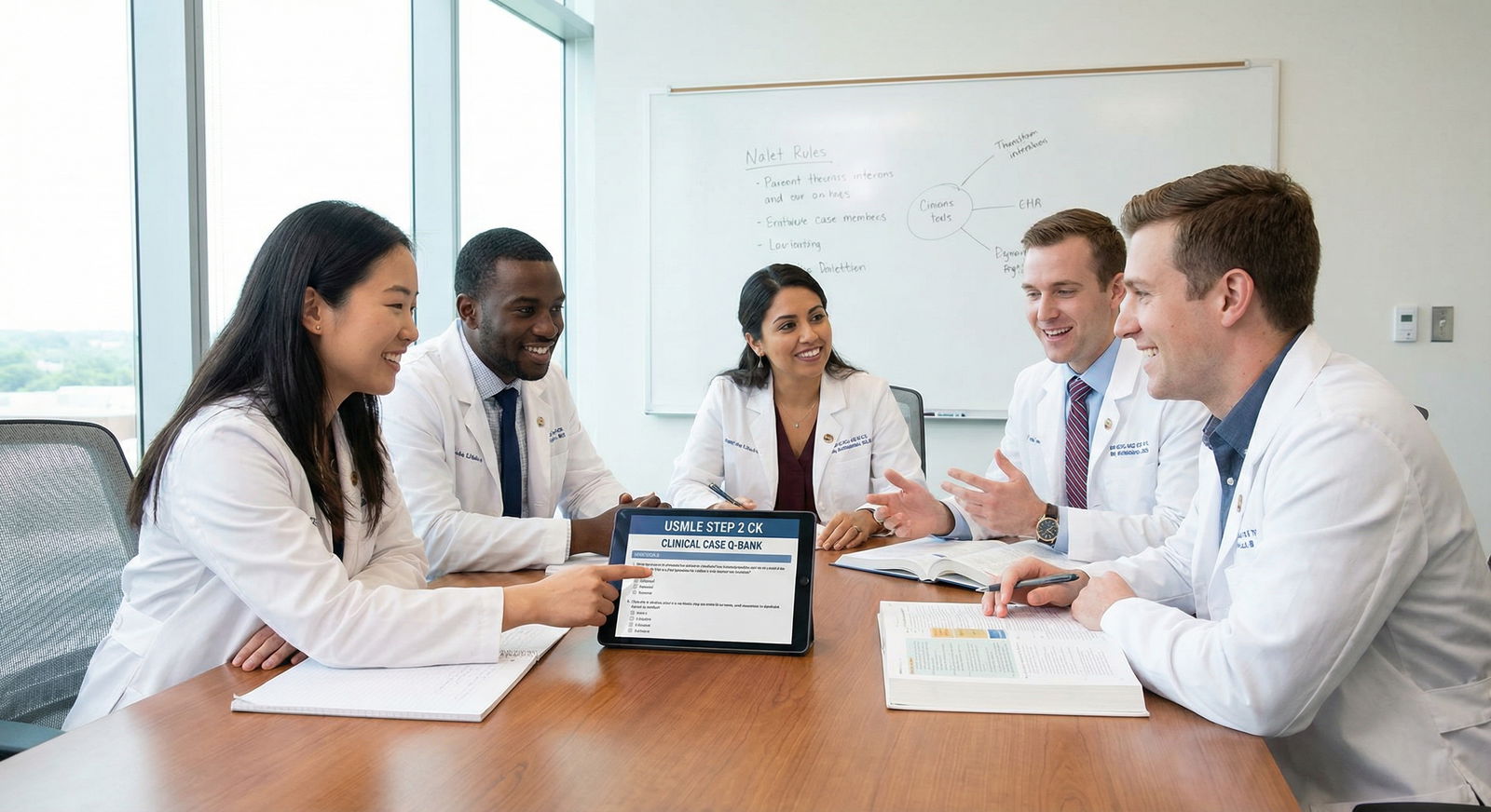 Medical students discussing clinical cases for USMLE Step 2 CK prep - USMLE Step 2 CK for Avoid These 10 Mistakes to Excel in