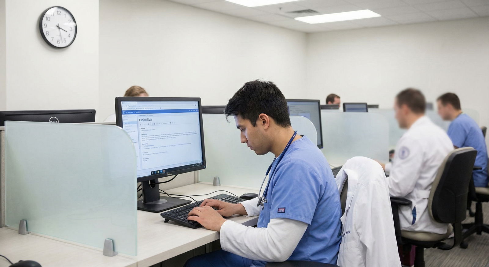 Medical student writing a clinical encounter note after OSCE - USMLE for Mastering USMLE Step 2 CS: A Comprehensive Guide for