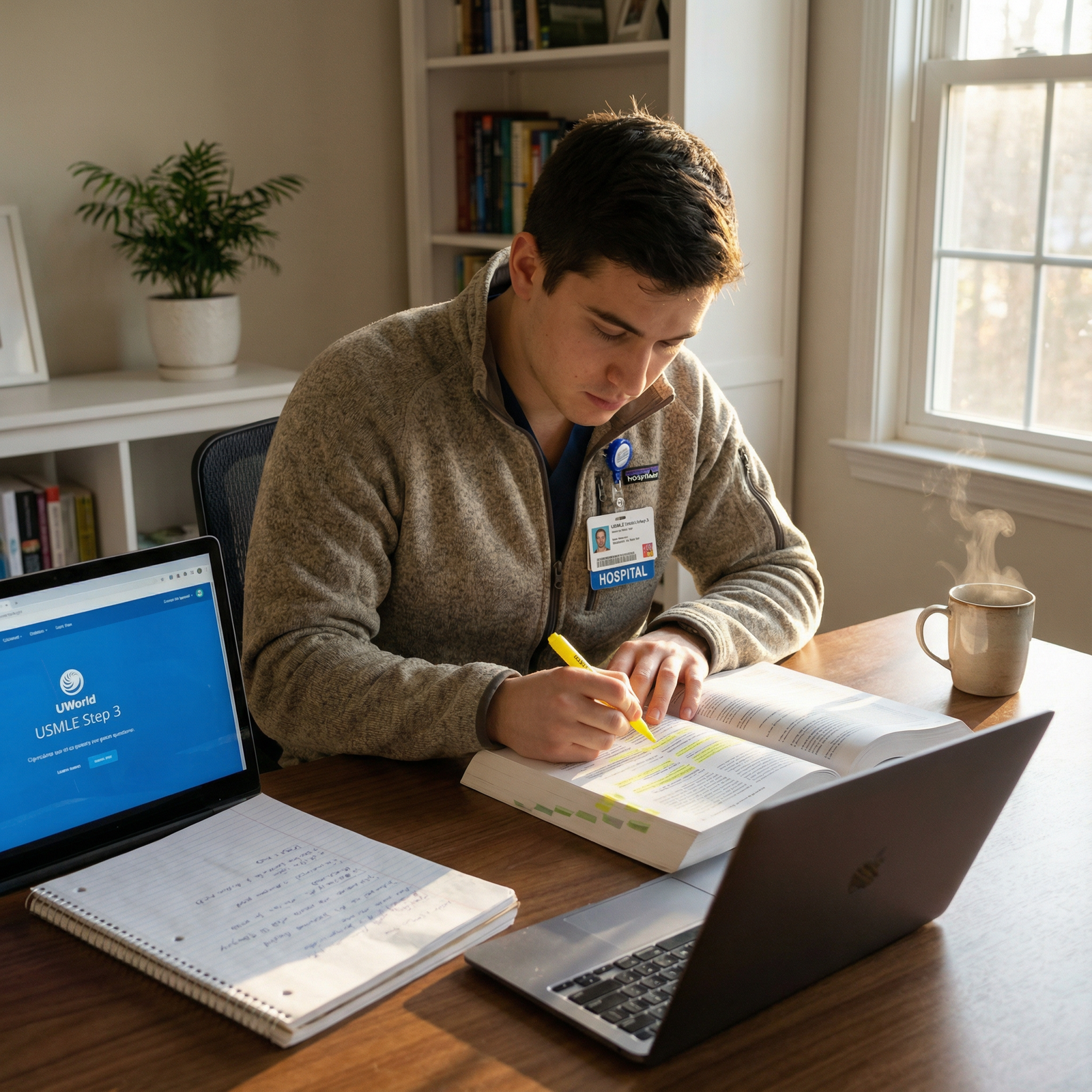 Medical student reviewing USMLE Step 3 notes before exam - USMLE Step 3 for Essential Study Resources for Mastering USMLE Ste