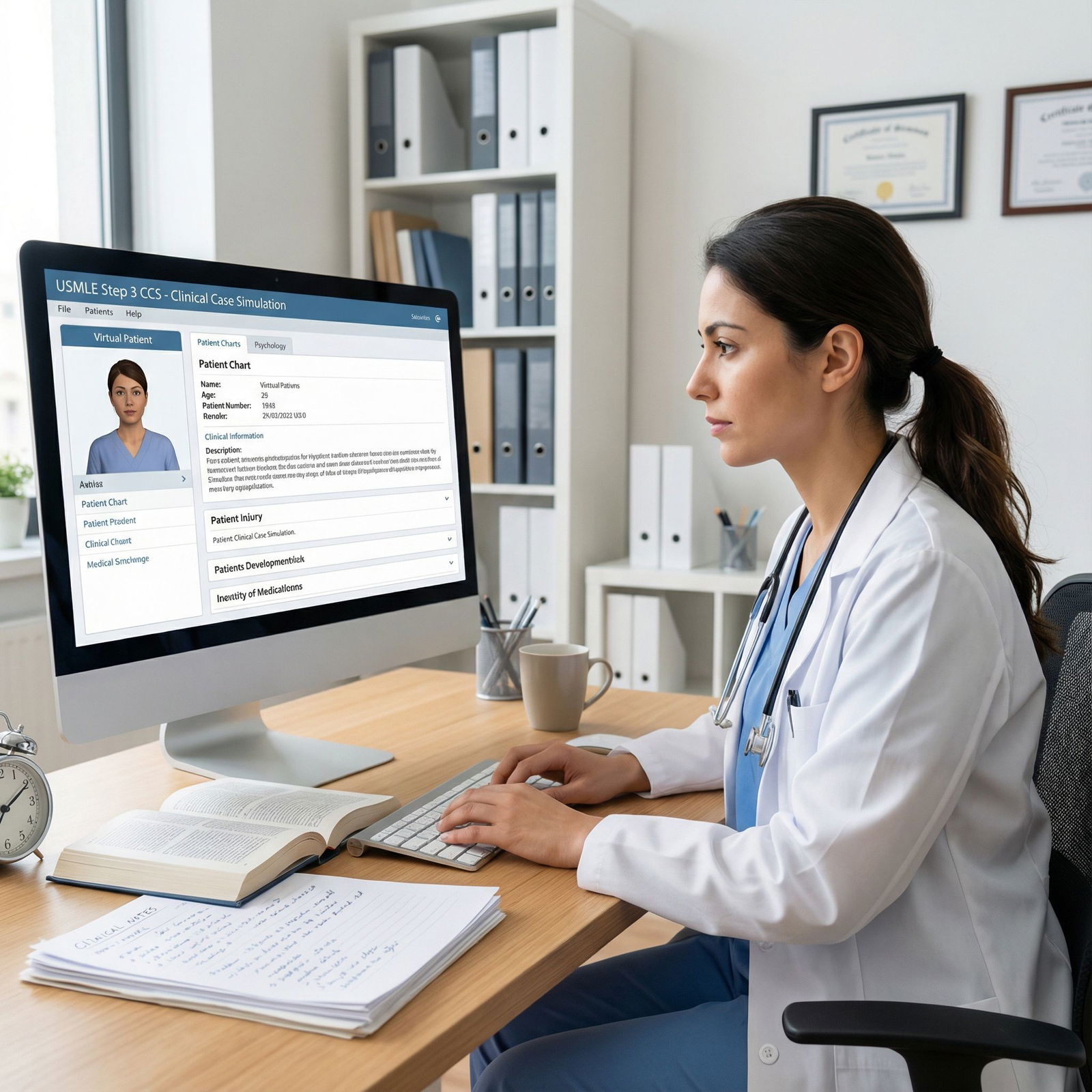 Resident practicing USMLE Step 3 clinical case simulations - USMLE Step 3 for Mastering USMLE Step 3: Essential Insights for