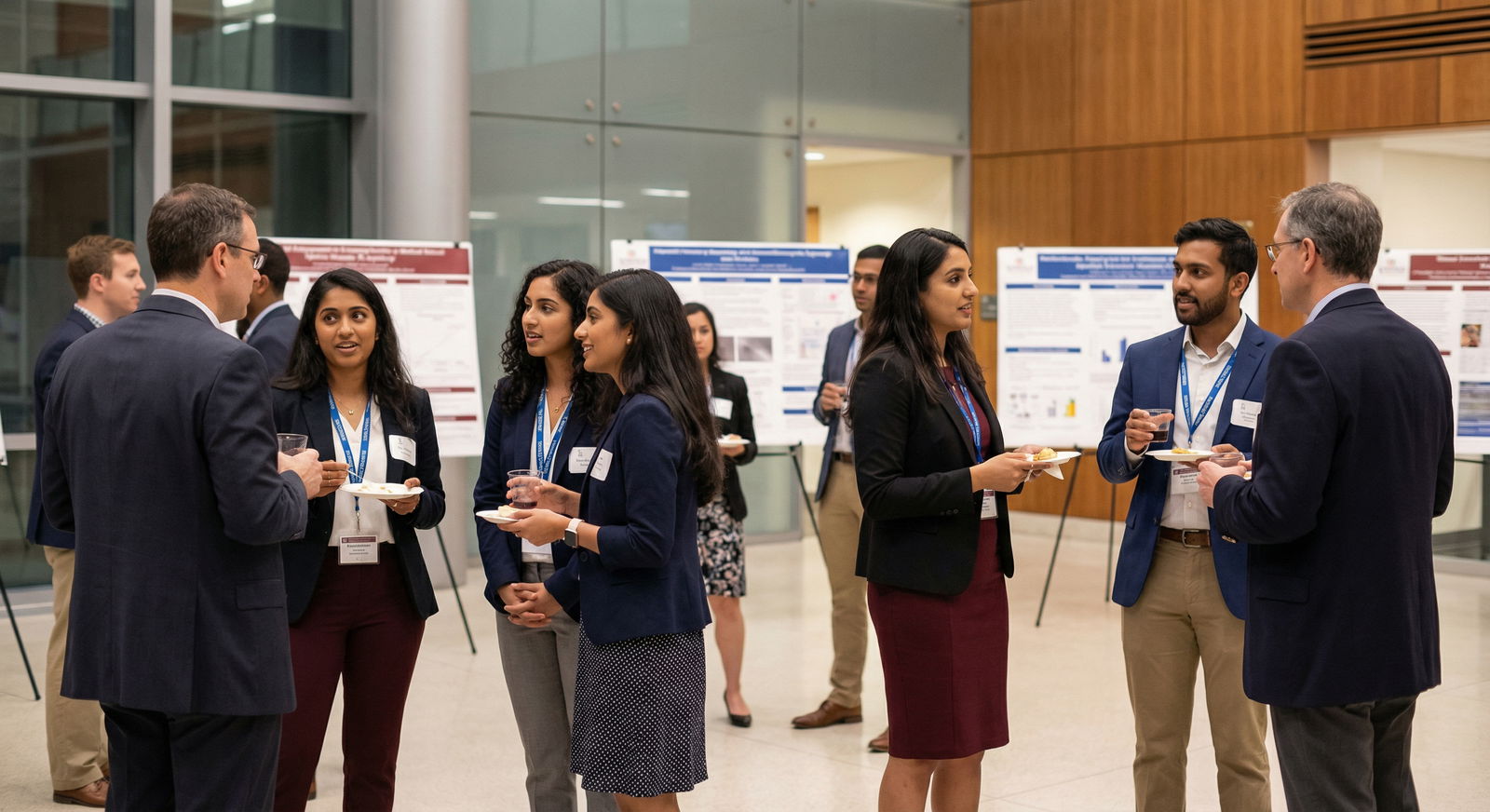 Medical students networking with faculty during an academic event - Medical School for Mastering First-Year Medical School: K