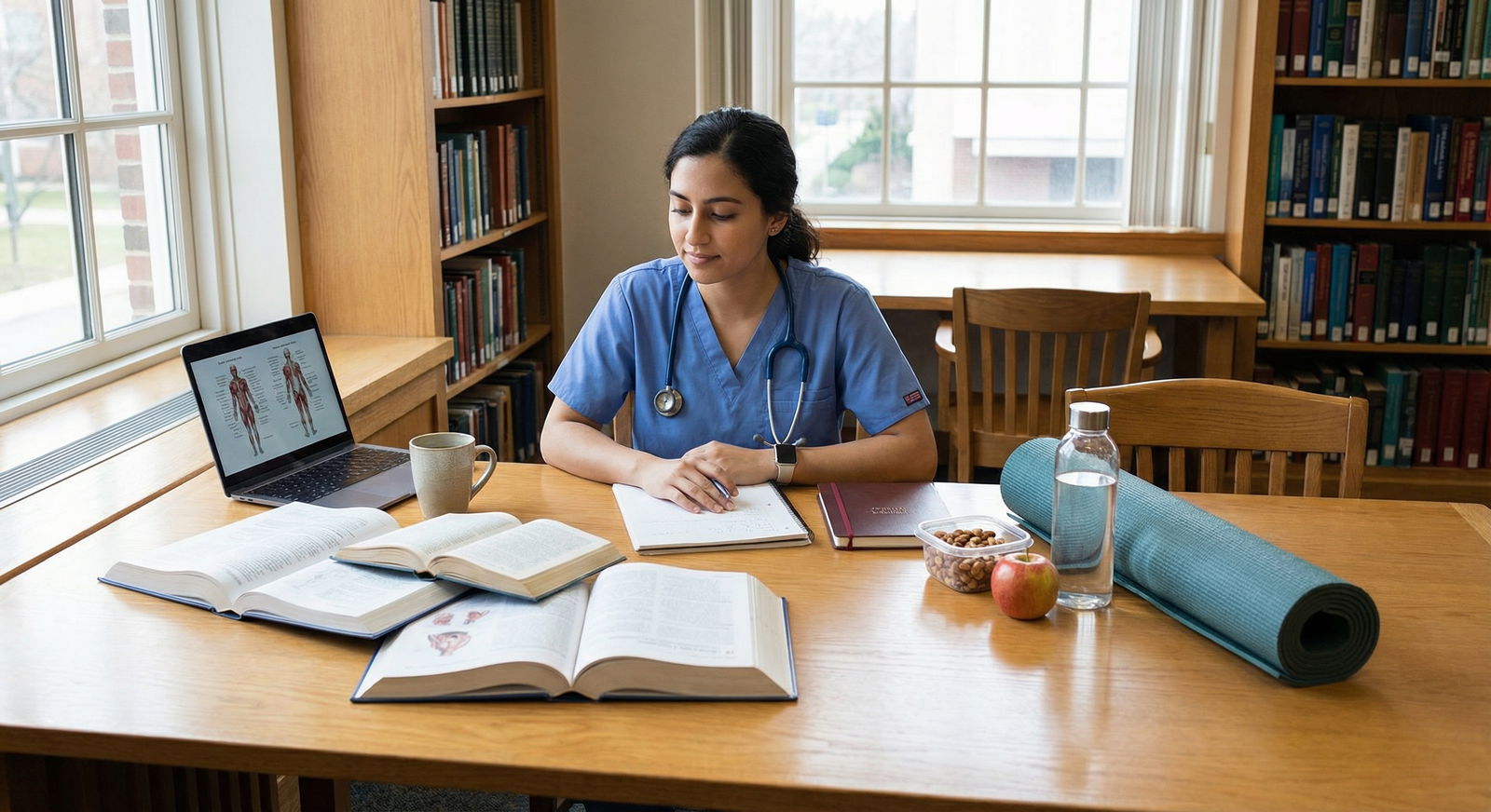 Medical student balancing study and wellness - Medical School for Mastering Medical School: Prioritize Self-Care for Success