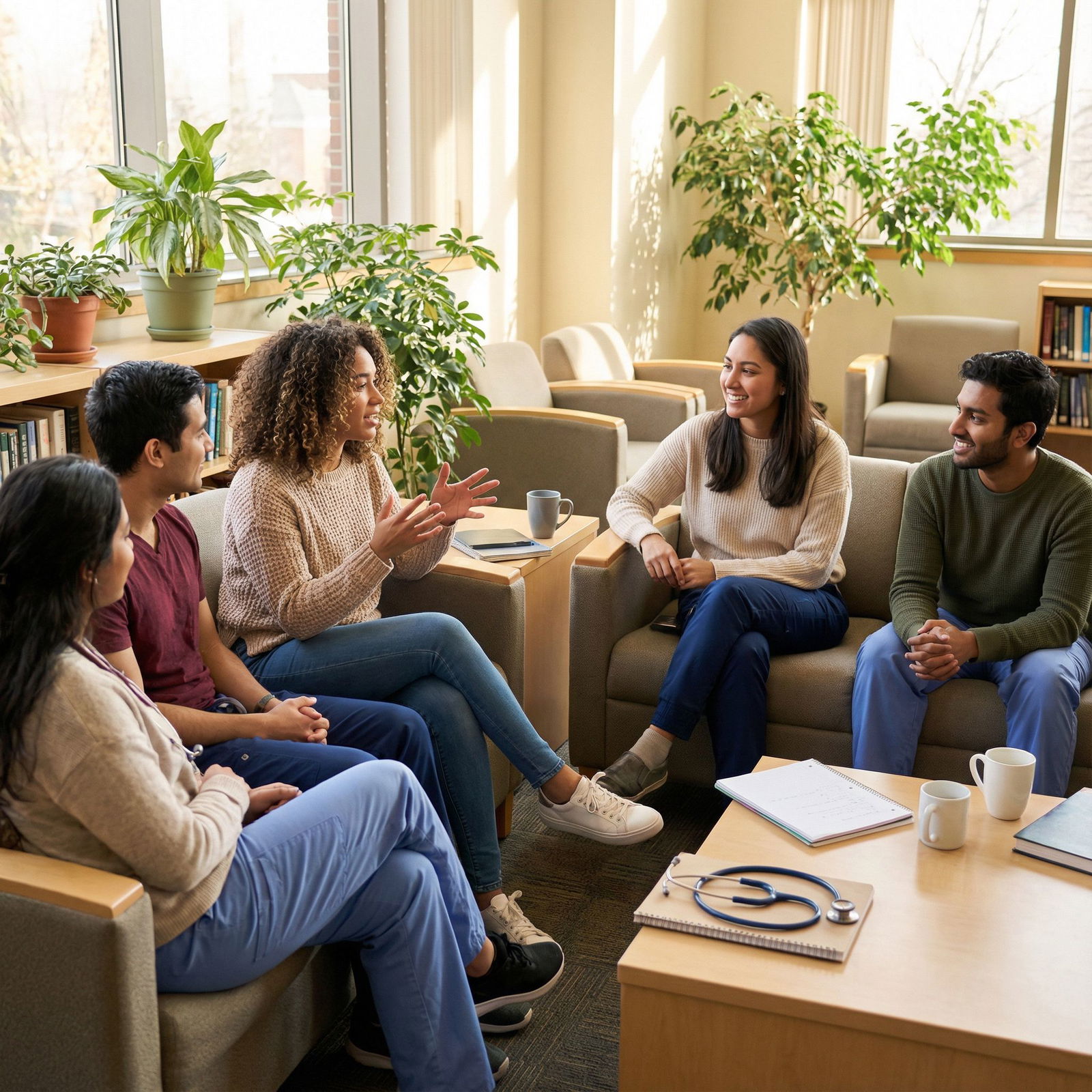 Medical students supporting each other and discussing wellness - medical school for Mastering Medical School: Essential Strat