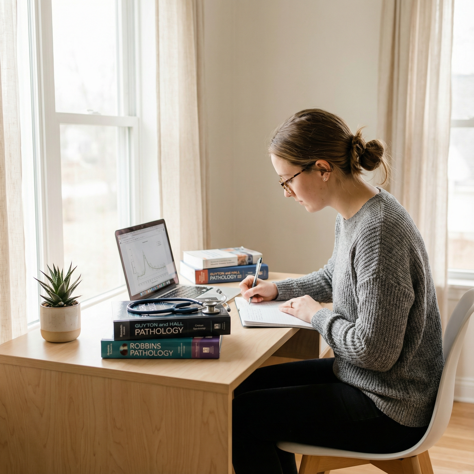 Medical student studying in a calm, organized environment - Test Anxiety for Mastering Your Study Environment: Strategies to
