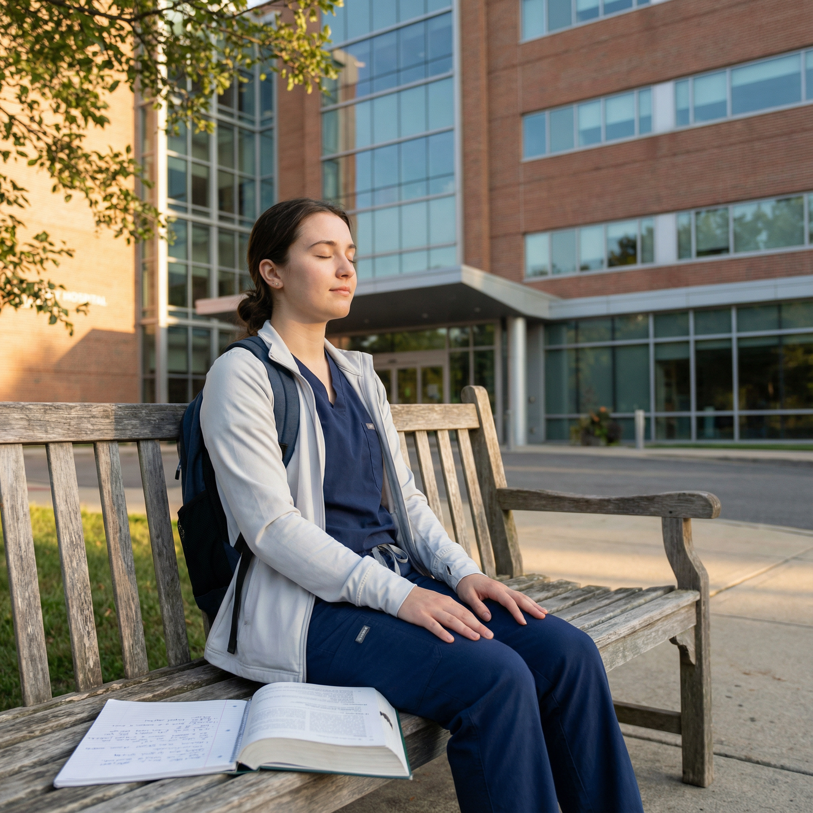 Medical student using relaxation techniques before an exam - Test Anxiety for Overcoming Test Anxiety: Effective Coping Strat