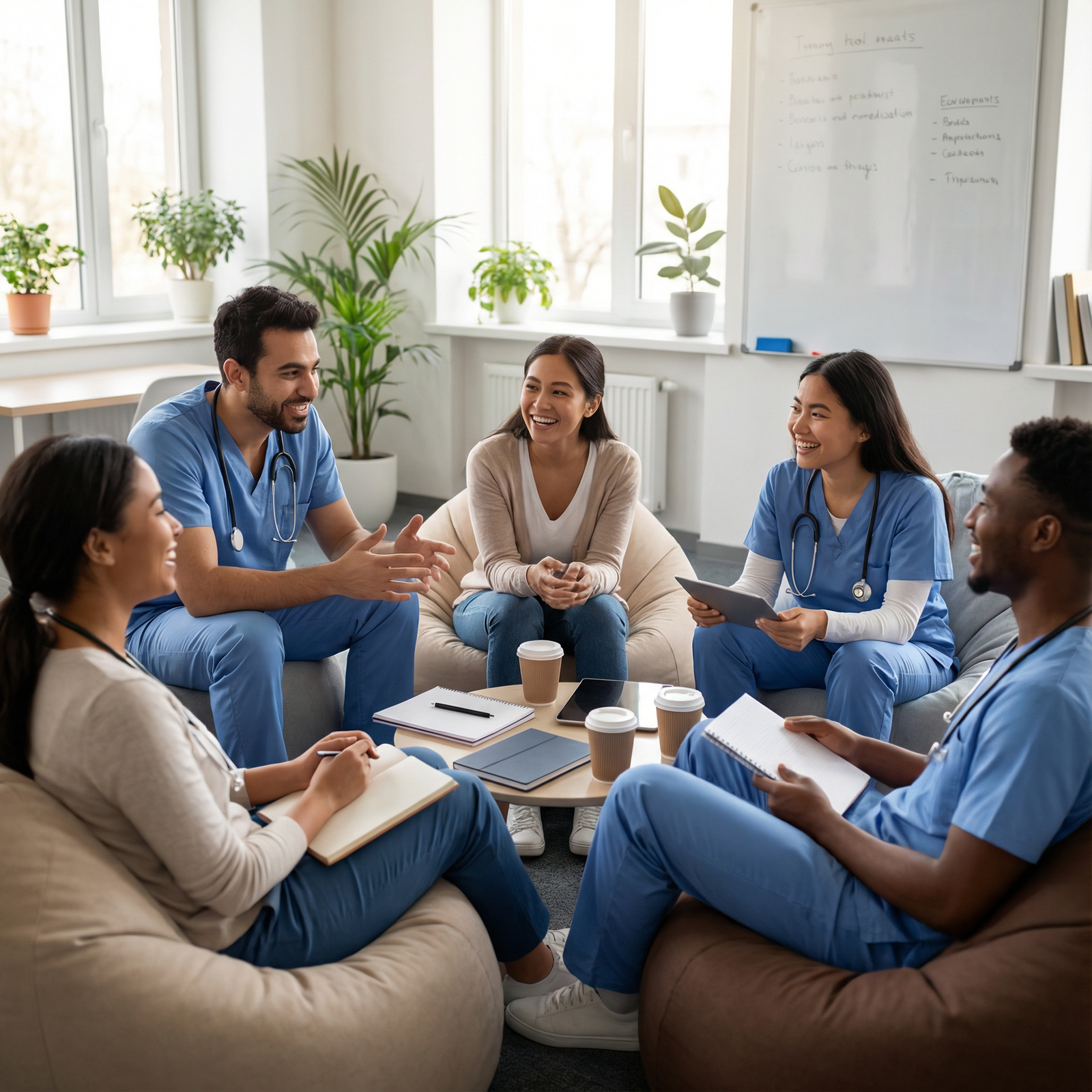 Students reflecting on progress and reducing exam anxiety together Students reflecting on progress and reducing exam anxiety together - Test Anxiety for Mastering Test Anxiety: Effective Group