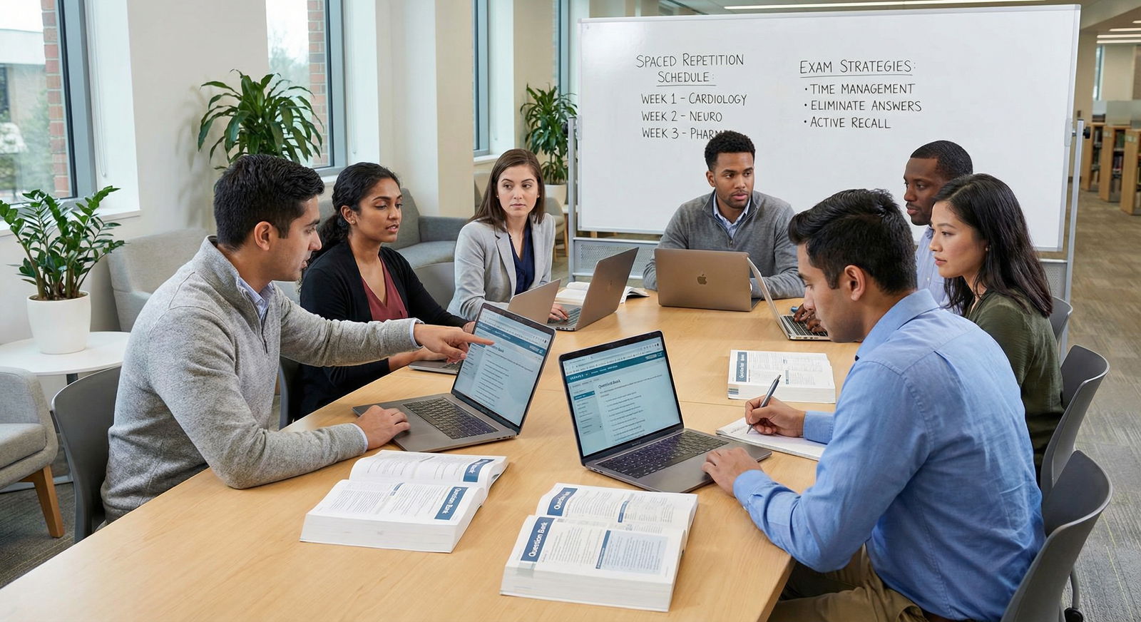 Medical students practicing exam strategies together - Test Anxiety for Mastering Exam Strategies: Overcome Test Anxiety for