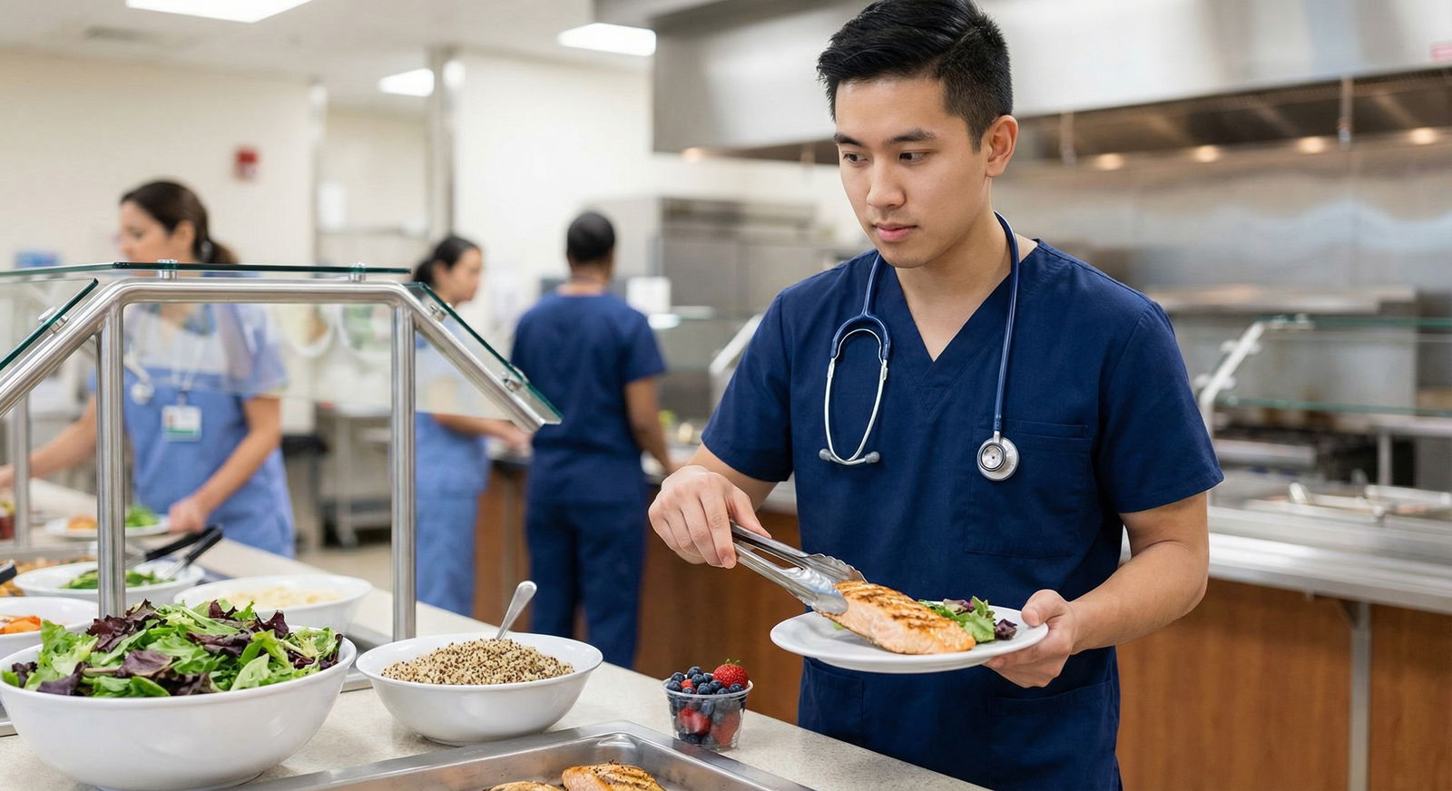 Medical student choosing healthy foods for stress management before exams - Test Anxiety for Master Test Anxiety with Nutriti
