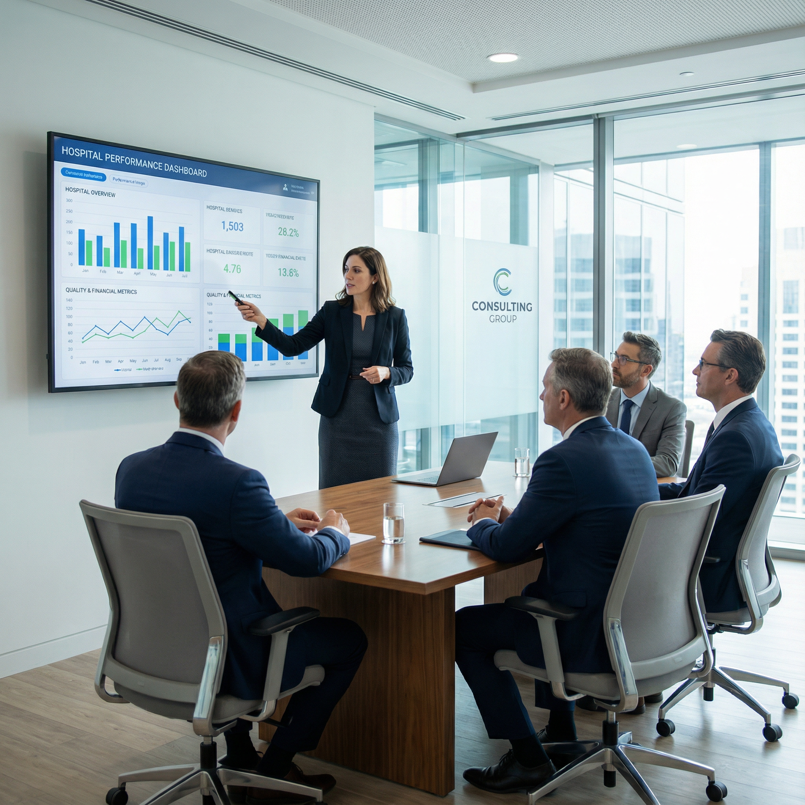 Medical consultant analyzing hospital performance data - Medical Consulting for Unlocking a Career in Medical Consulting: Ski