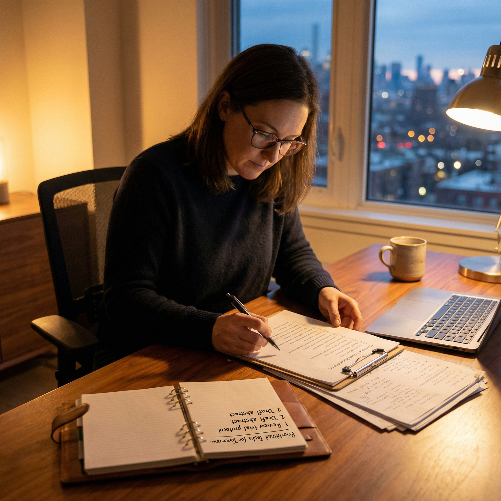 Medical writer reviewing documents and planning the next day - Medical Writing for Exploring a Day in the Life of a Medical W