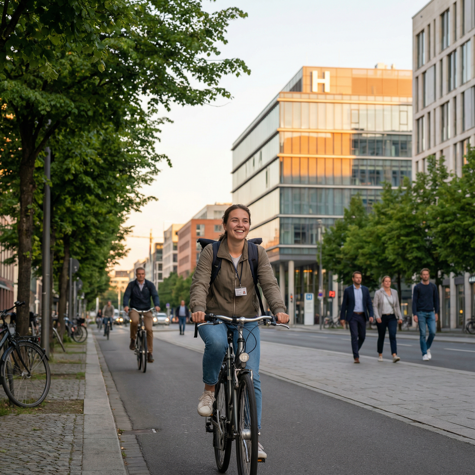 Doctor cycling home in a European city after work - Work-Life Balance for Top Countries for Doctors: Achieving Work-Life Bala
