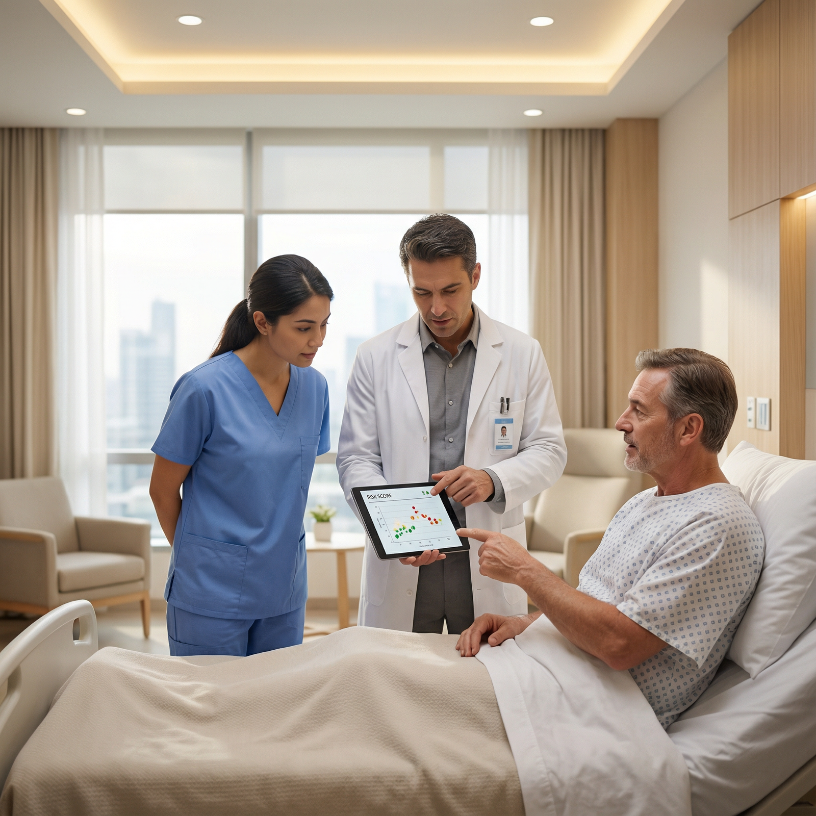 Clinicians collaborating with AI tools at the bedside - AI in Healthcare for Navigating AI Ethics in Healthcare: Essentials f